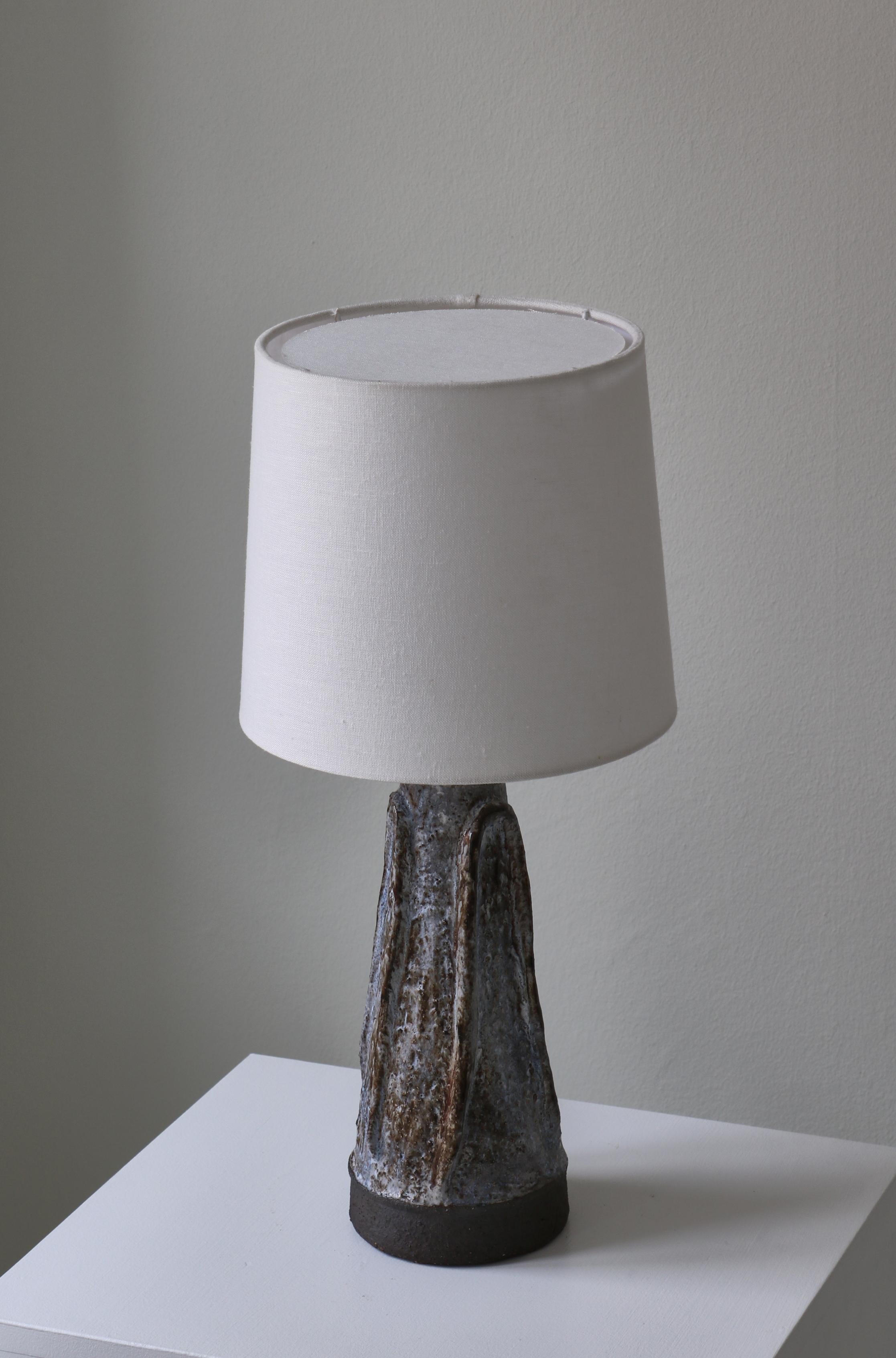 Mid-20th Century Scandinavian Modern Stoneware Table Lamp by Henri Ceramics, Denmark, 1960s For Sale
