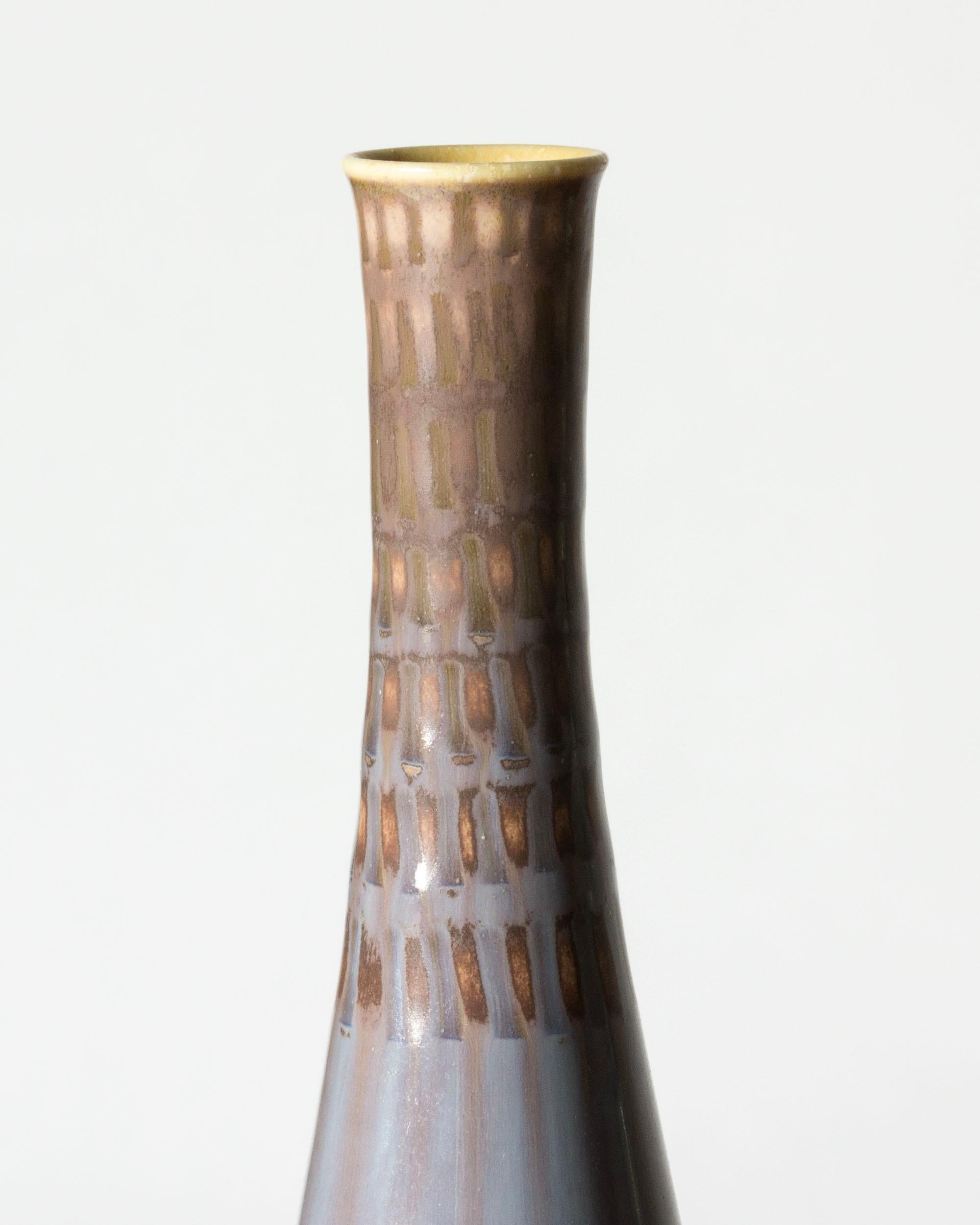 Swedish Scandinavian Modern Stoneware vase by Stig Lindberg, Gustavsberg, Sweden, 1950s For Sale
