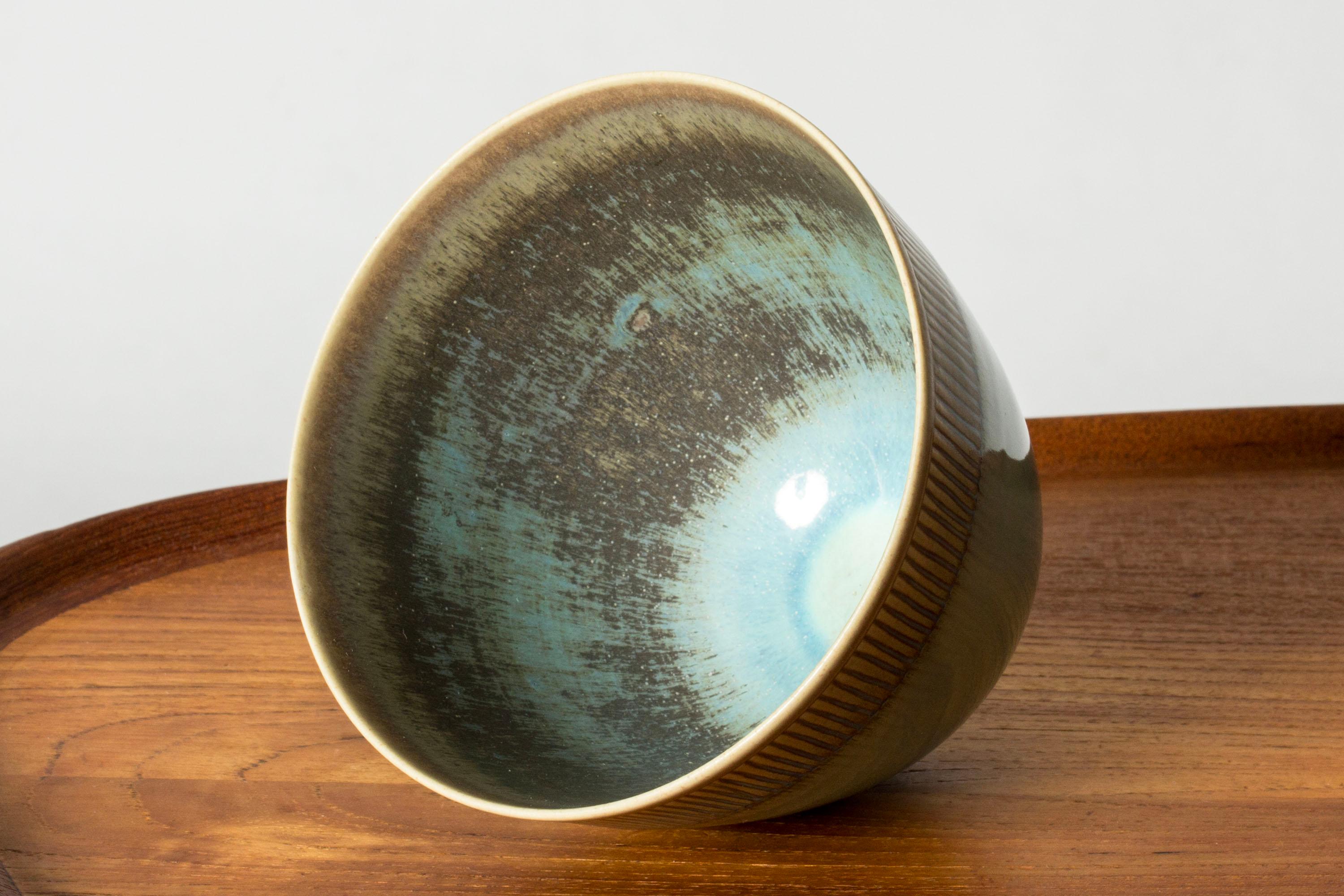 Svedese Vaso in gres di The Modern Scandinavian di Stig Lindberg, Gustavsberg, Svezia, anni '50 in vendita