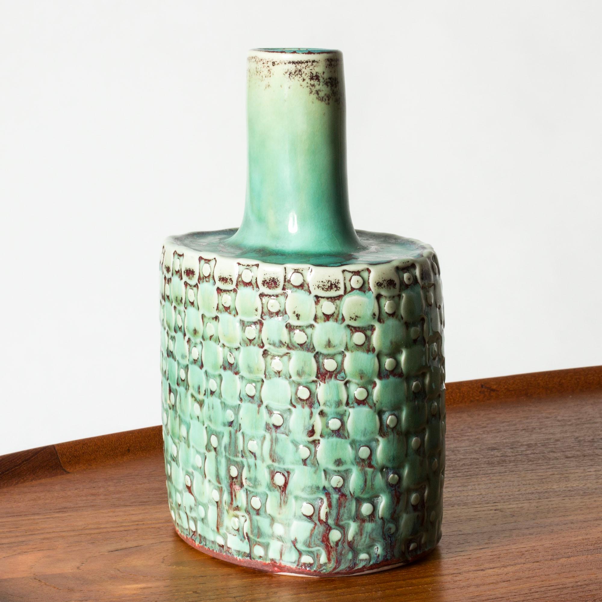 Mid-20th Century Scandinavian Modern Stoneware vase by Stig Lindberg, Gustavsberg, Sweden, 1950s For Sale