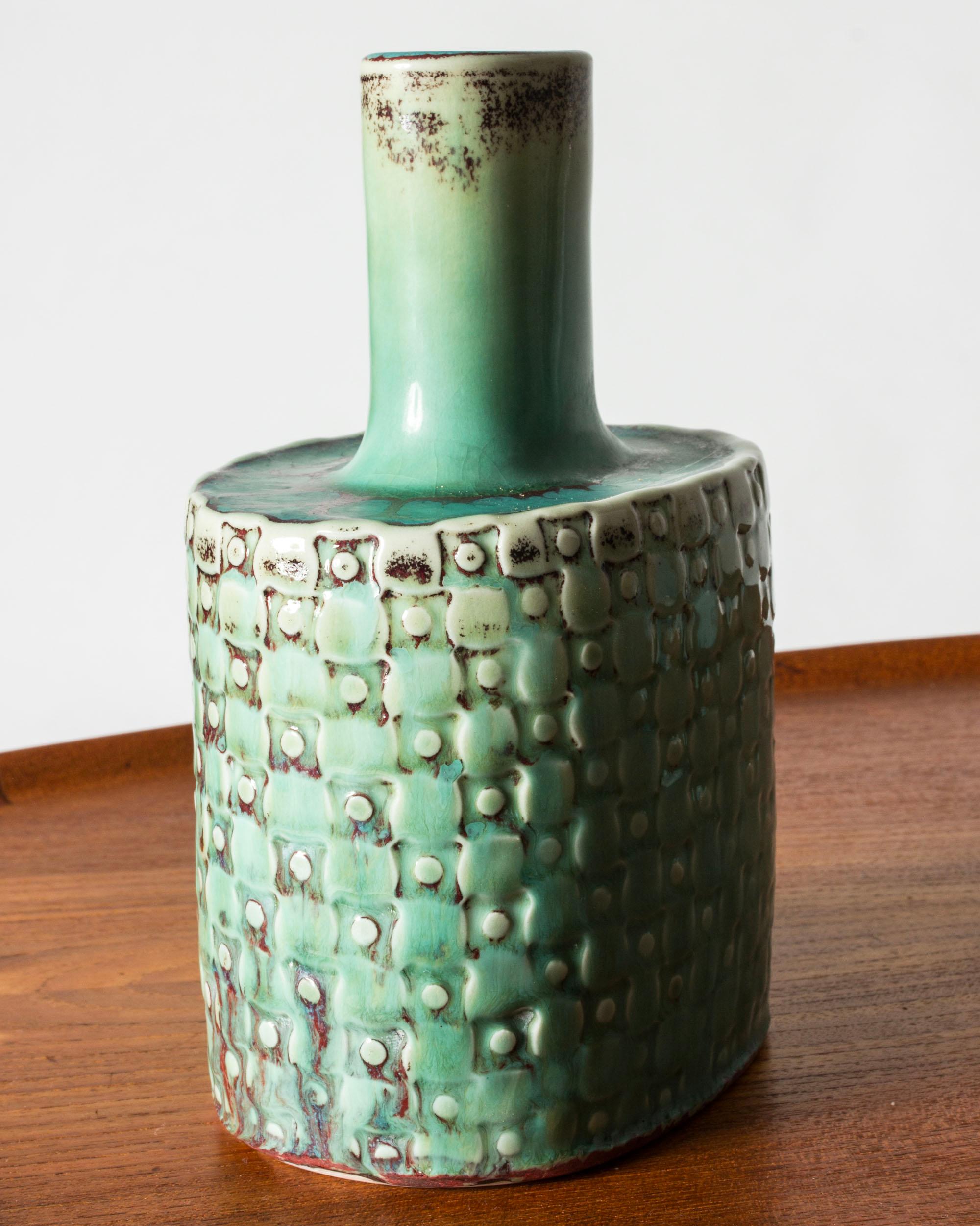 Scandinavian Modern Stoneware vase by Stig Lindberg, Gustavsberg, Sweden, 1950s For Sale 1
