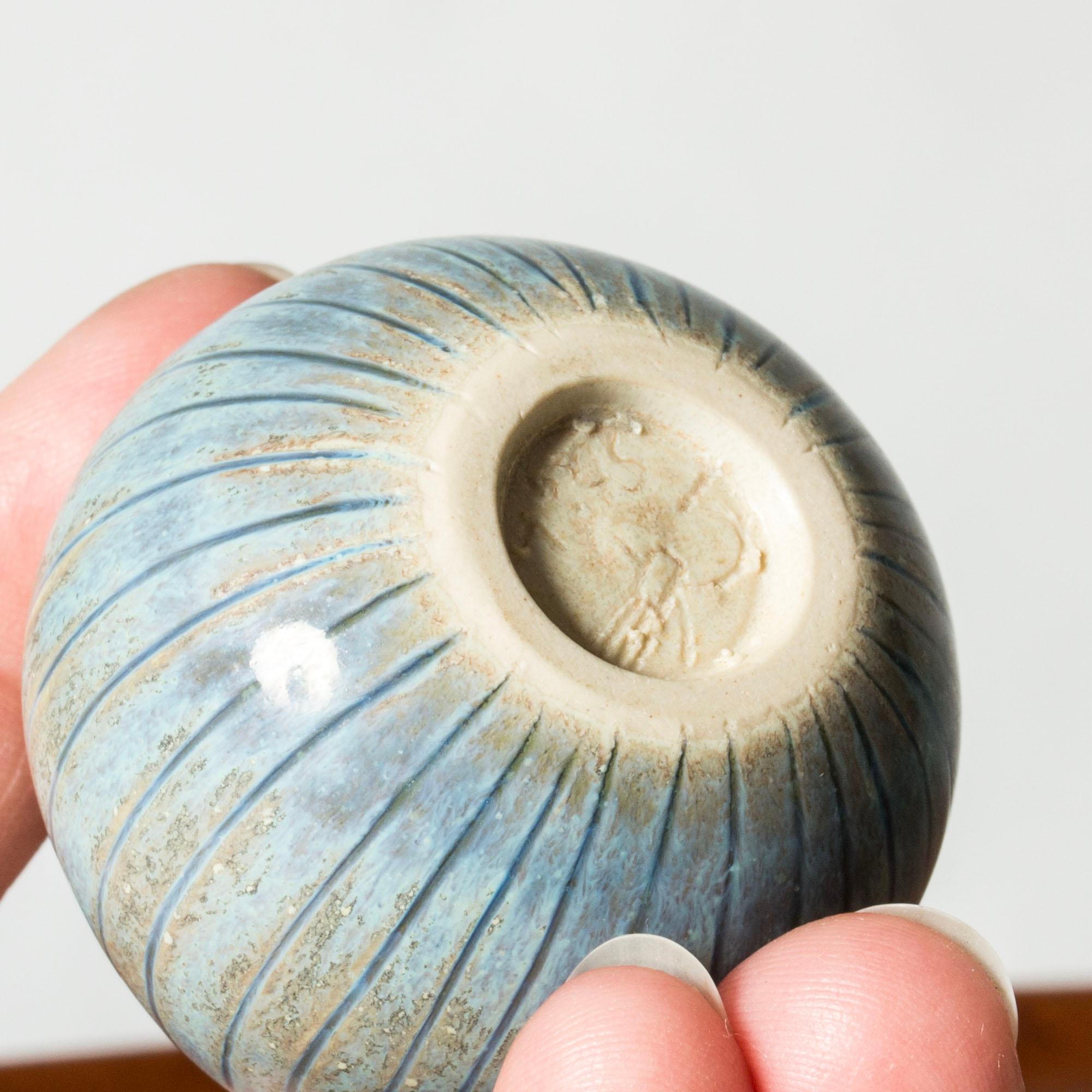 Scandinavian Modern Stoneware vase by Stig Lindberg, Gustavsberg, Sweden, 1950s For Sale 1