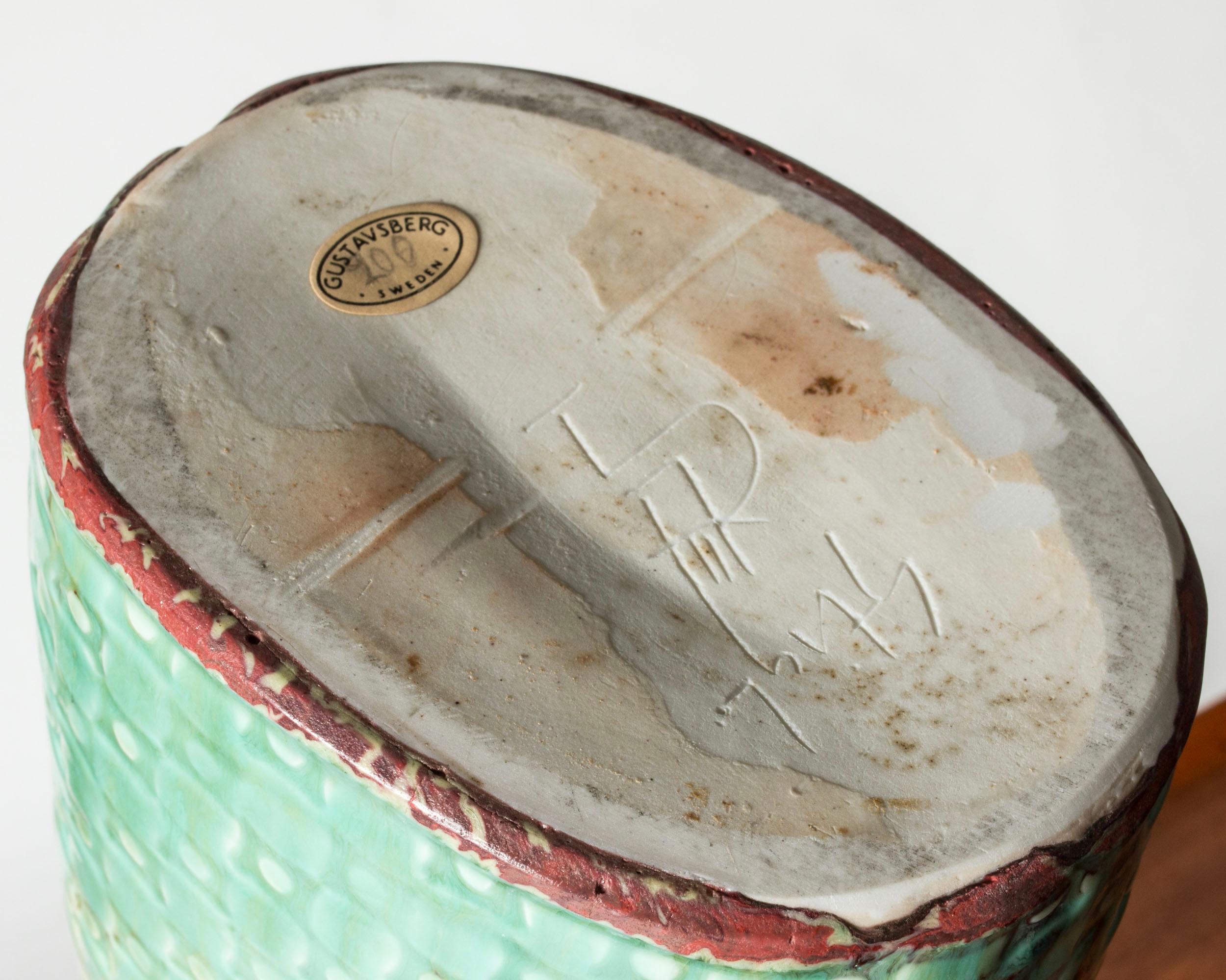 Scandinavian Modern Stoneware vase by Stig Lindberg, Gustavsberg, Sweden, 1950s For Sale 2