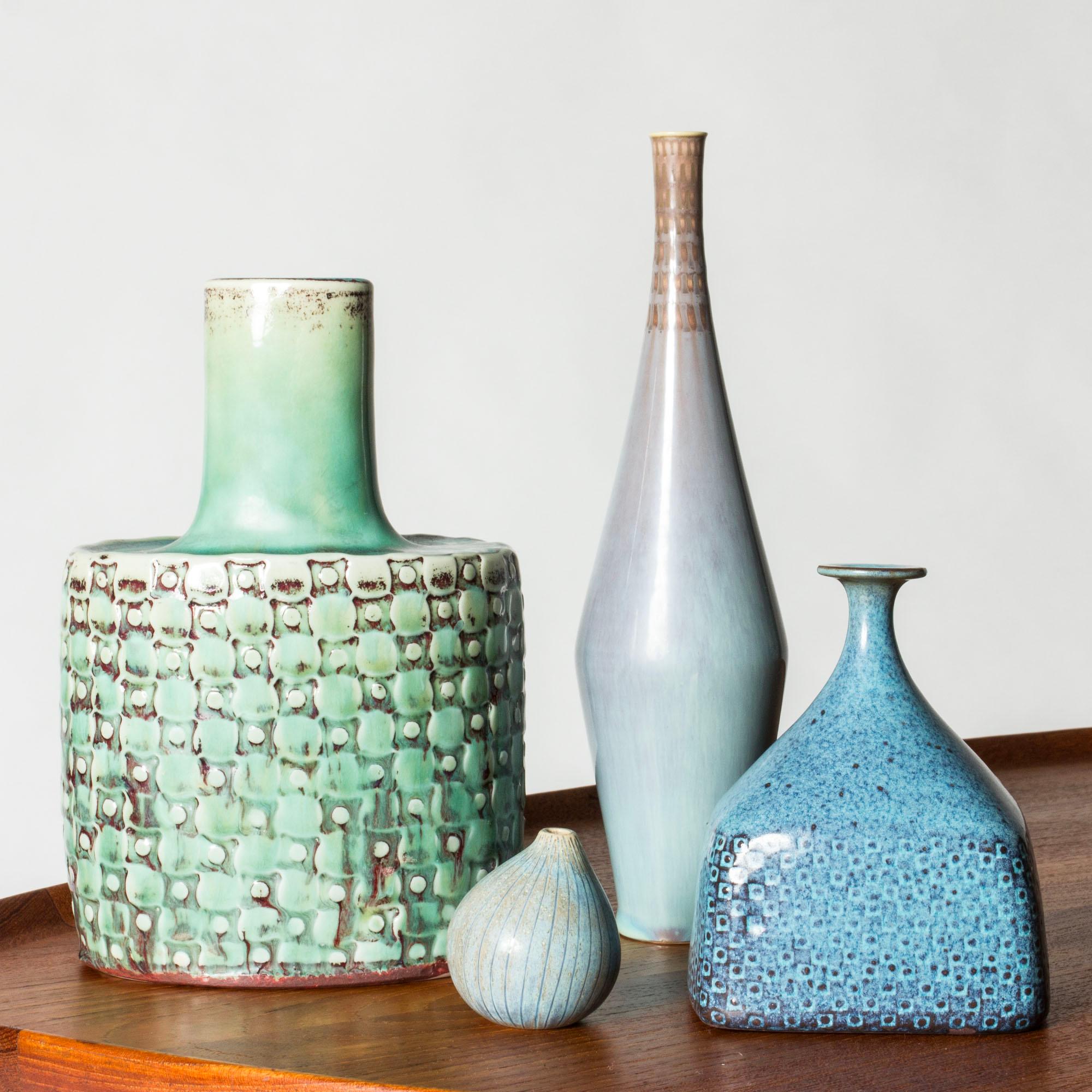 Scandinavian Modern Stoneware vase by Stig Lindberg, Gustavsberg, Sweden, 1950s For Sale 2