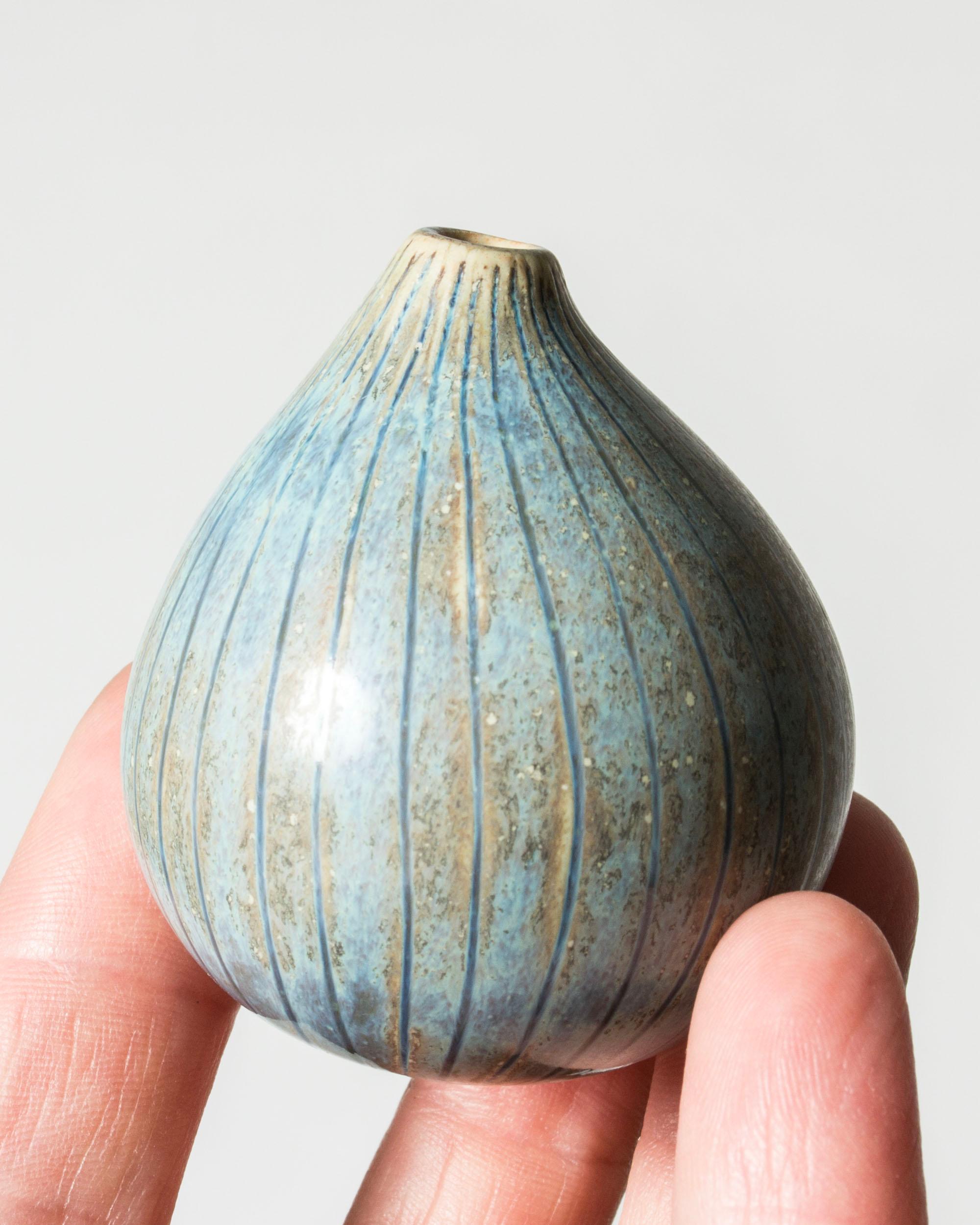 Scandinavian Modern Stoneware vase by Stig Lindberg, Gustavsberg, Sweden, 1950s For Sale 2