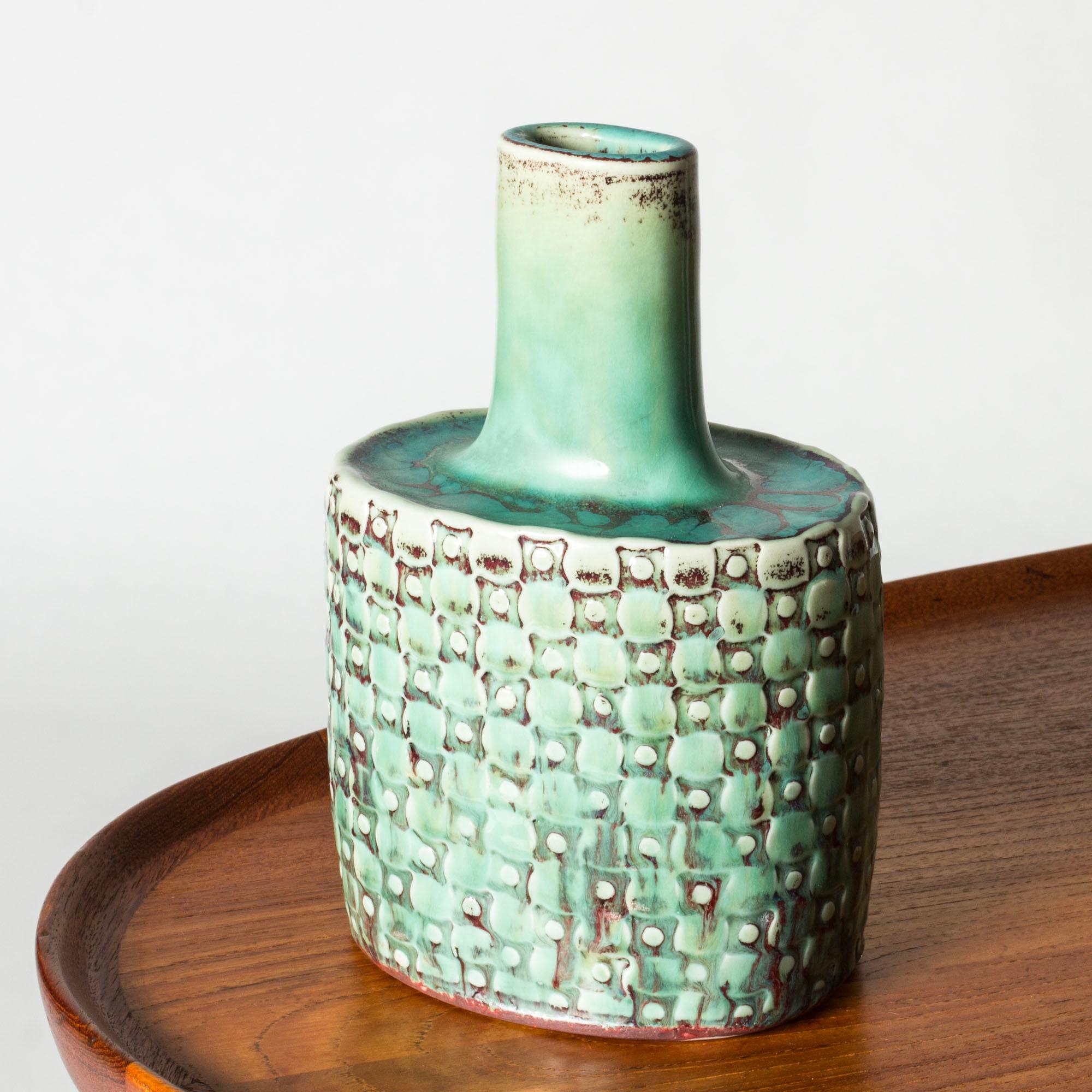 Scandinavian Modern Stoneware vase by Stig Lindberg, Gustavsberg, Sweden, 1950s For Sale