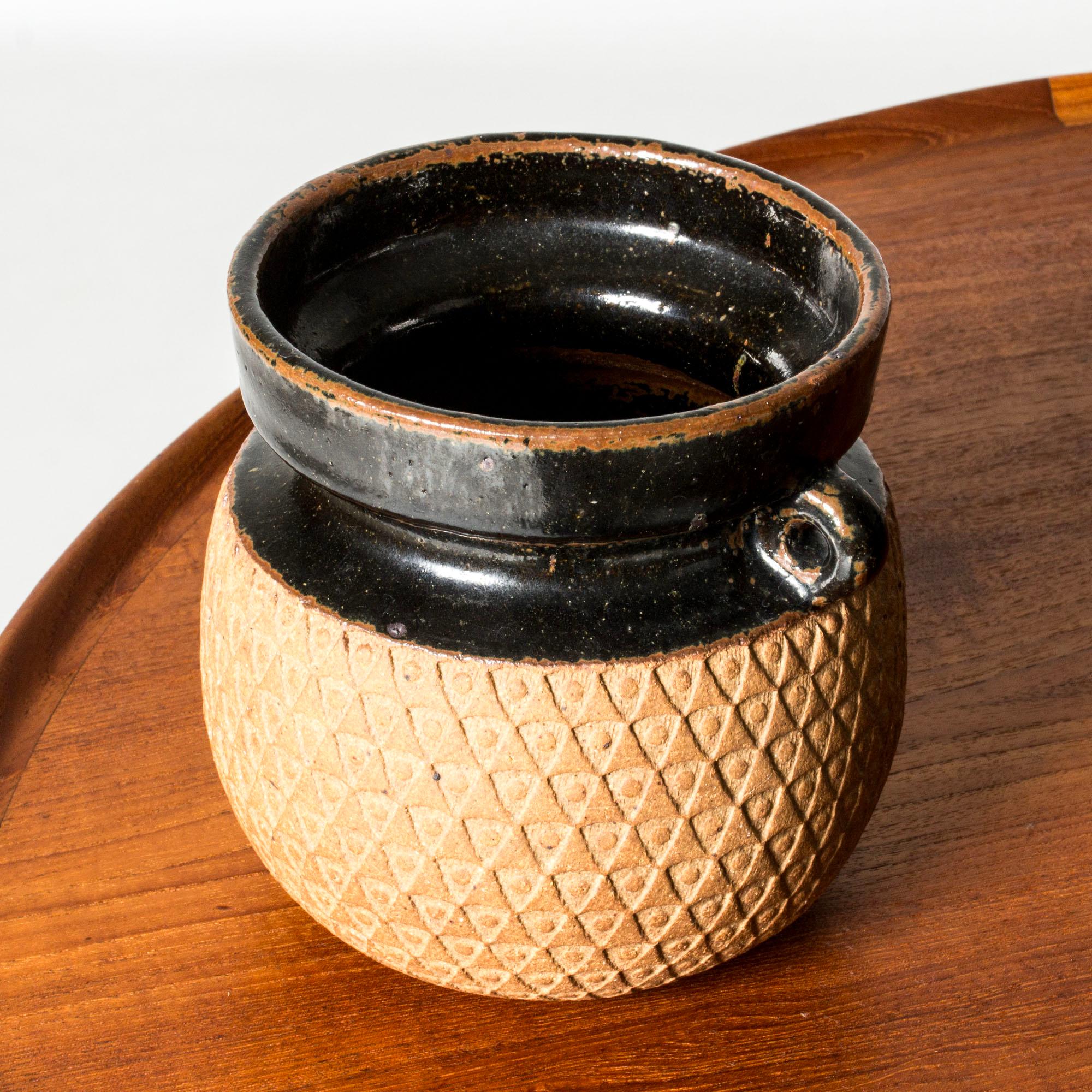 Svedese Vaso in gres di The Modern Scandinavian di Stig Lindberg, Gustavsberg, Svezia, anni '1960 in vendita