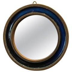 Scandinavian Modern Stoneware Wall Mirror Erik Reiff for Knabstrup, Denmark 1960