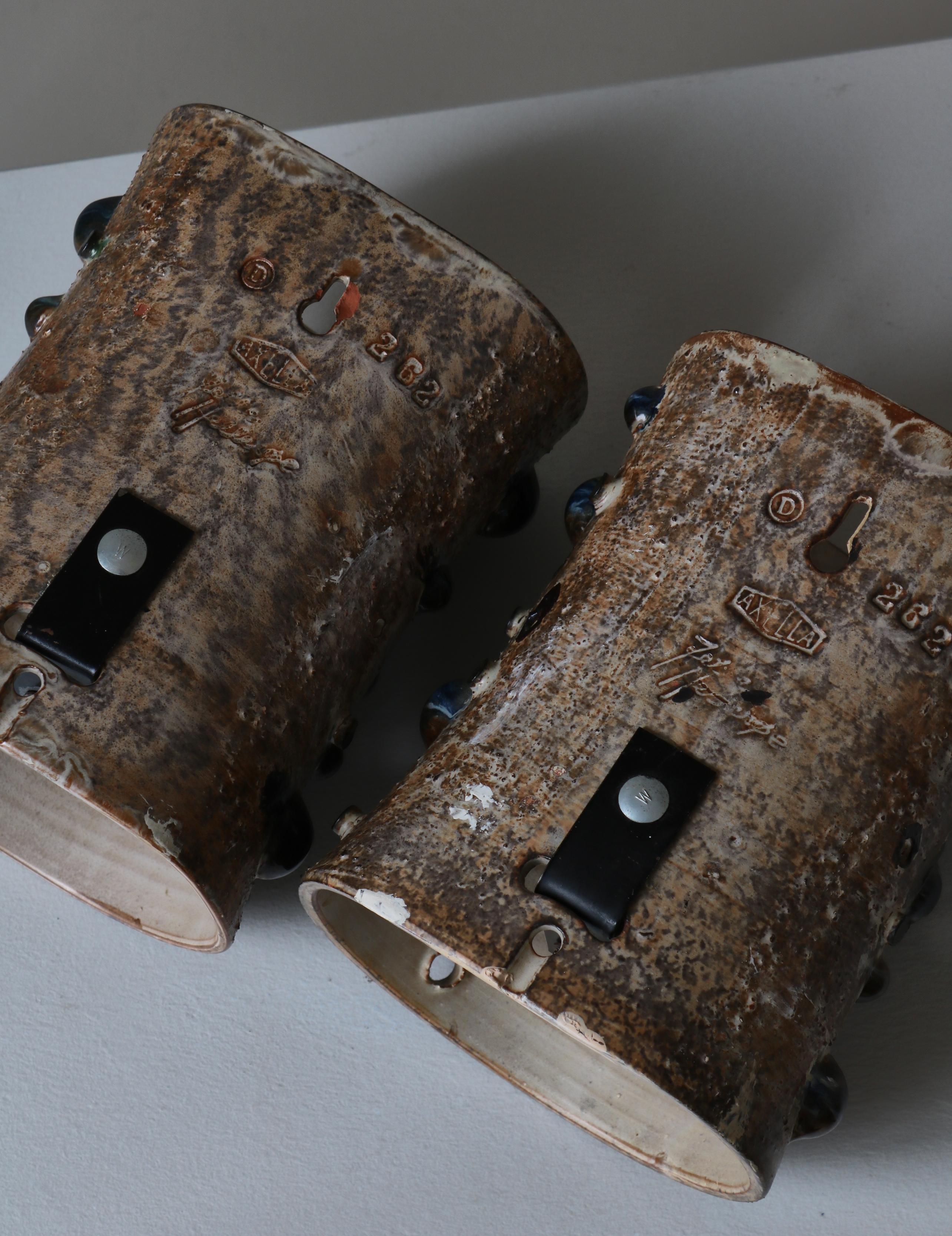 Scandinavian Modern Stoneware Wall Sconces by Jette Hellerøe, Axella, Denmark For Sale 7