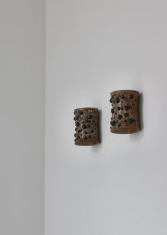 Scandinavian Modern Stoneware Wall Sconces by Jette Hellerøe, Axella, Denmark