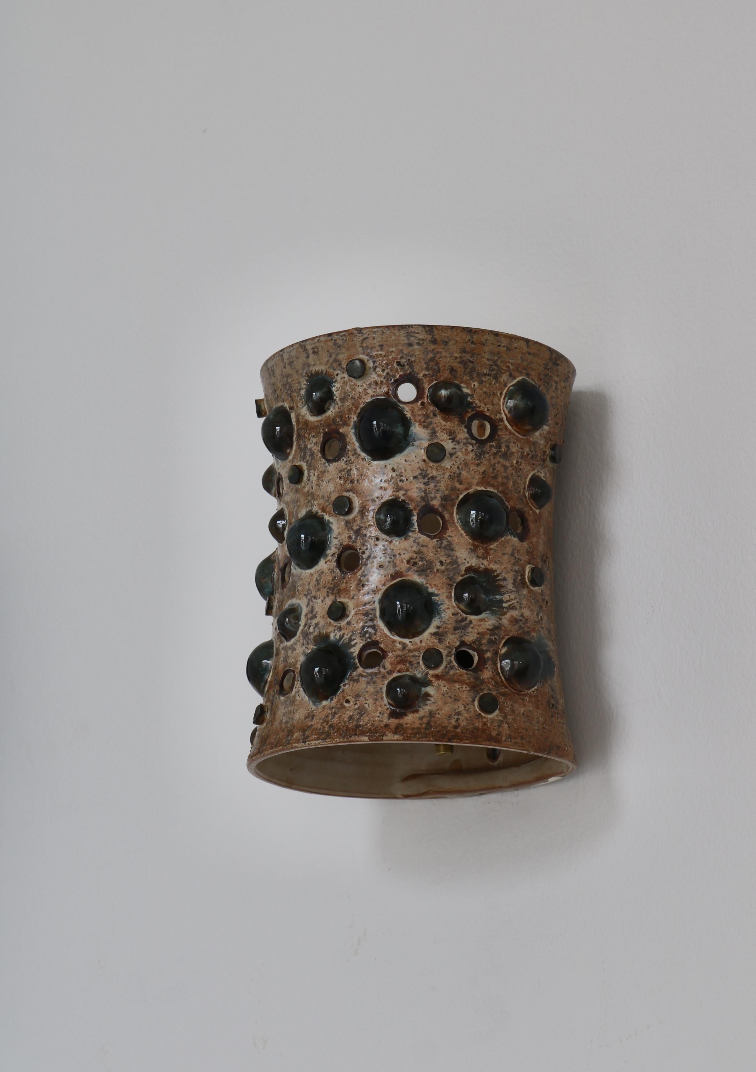 Mid-20th Century Scandinavian Modern Stoneware Wall Sconces by Jette Hellerøe, Axella, Denmark For Sale