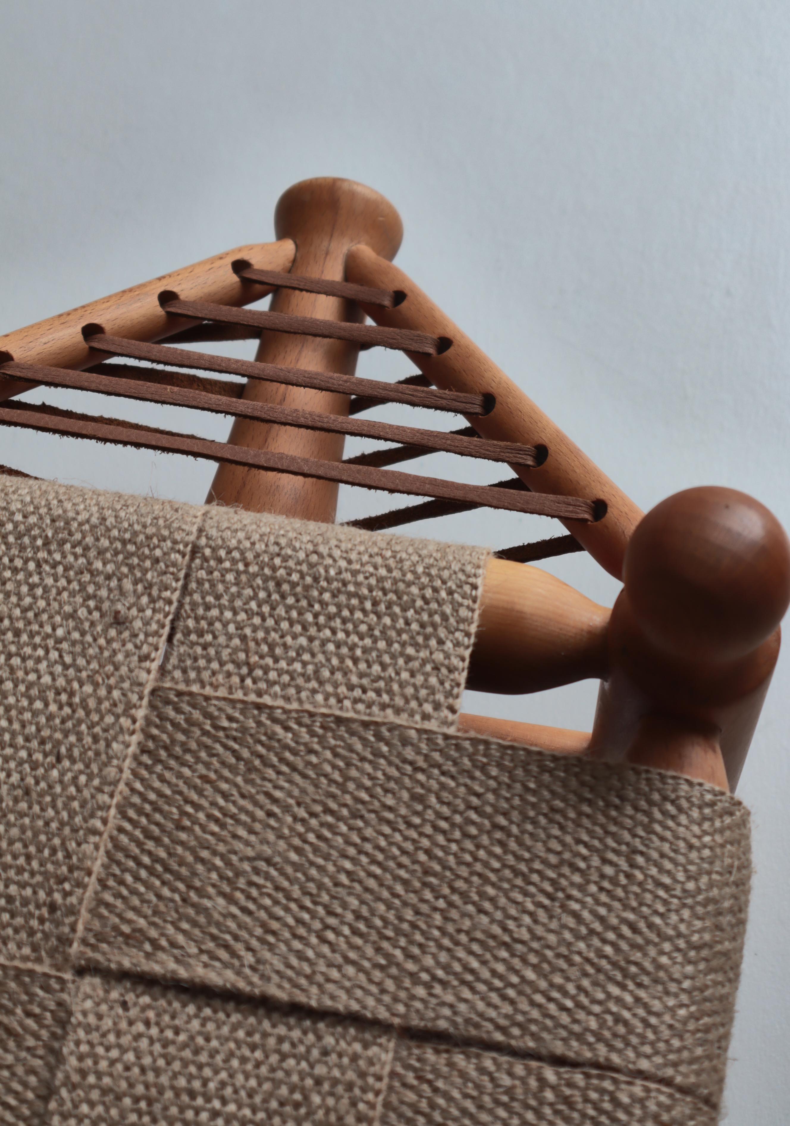 Leather Scandinavian Modern Stool 
