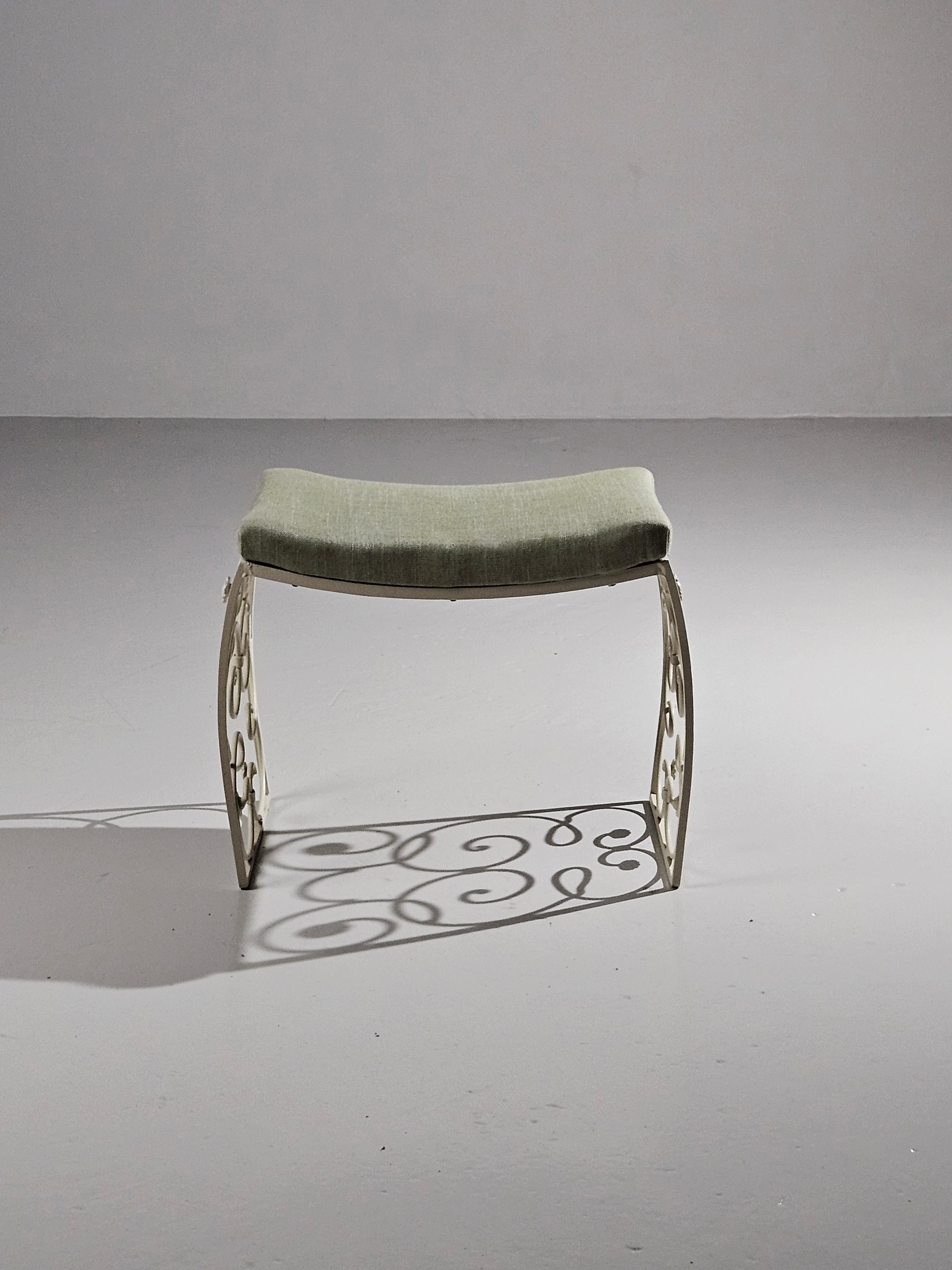 20th Century Scandinavian modern stool by Tor Wolfenstein for Ditzinger, Sweden, 1940s For Sale