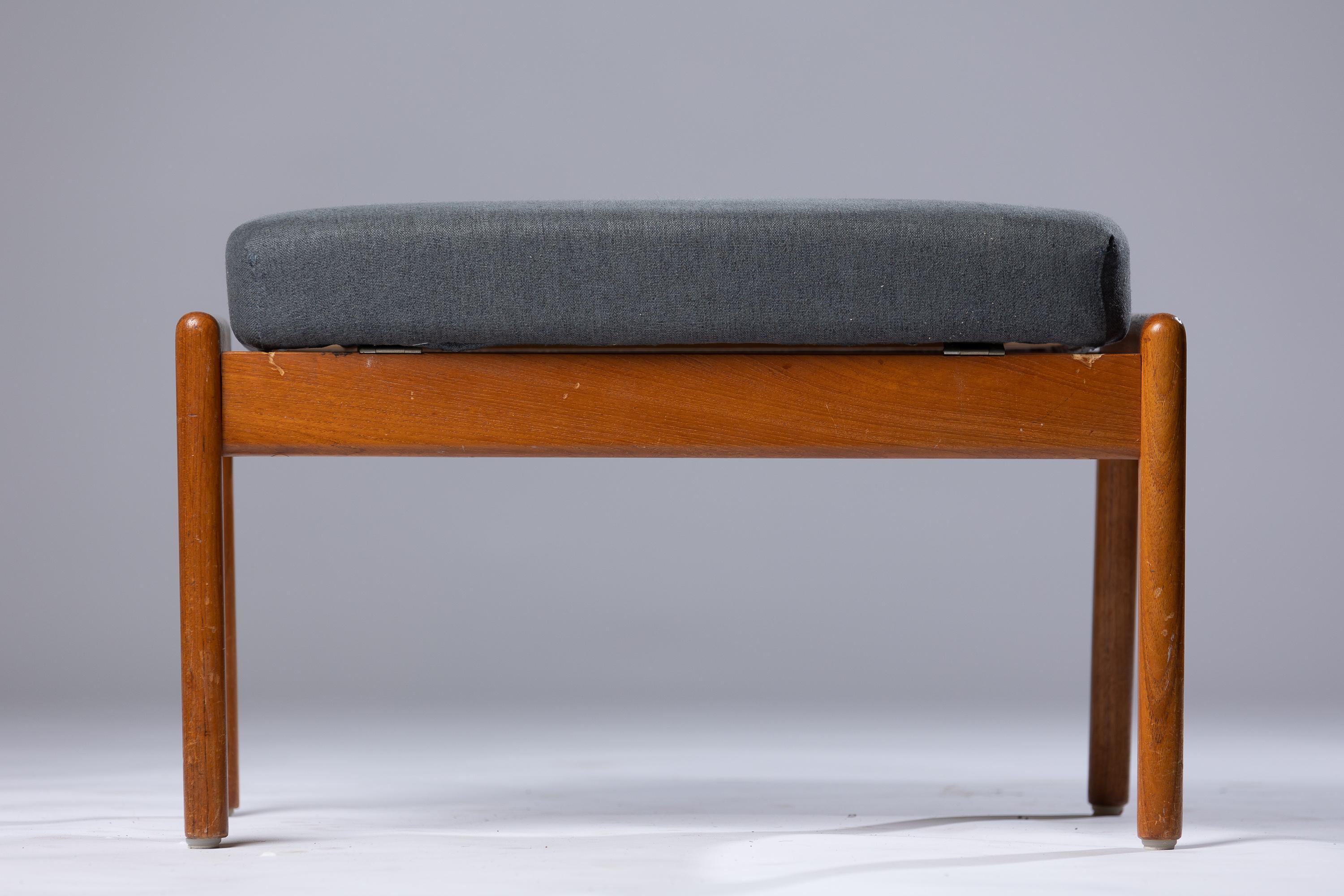 Teak Scandinavian Modern stool from Folke Ohlsson 