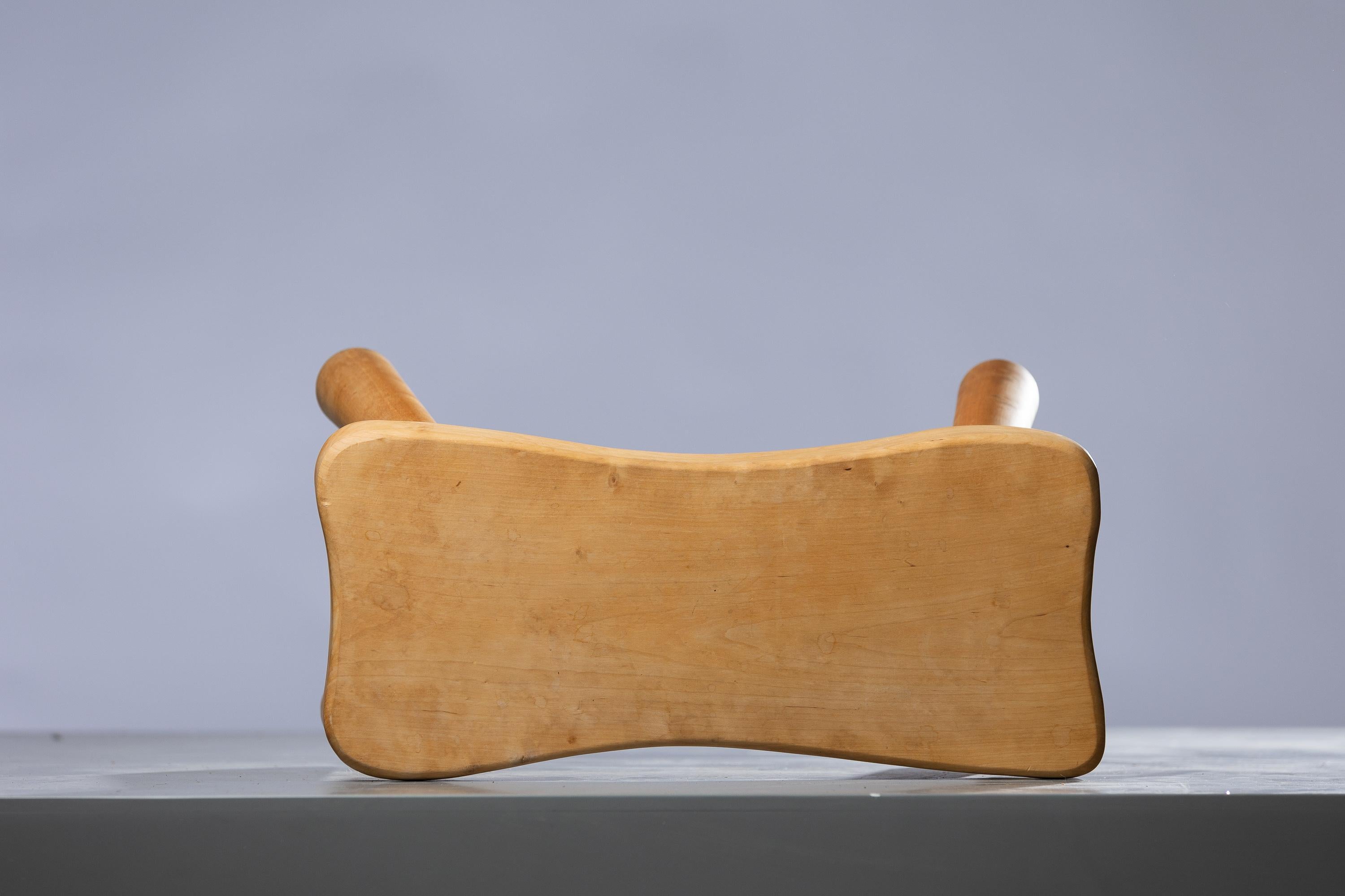Woodwork Scandinavian Modern stool of pine by Ingvar Hildingsson, signed. For Sale