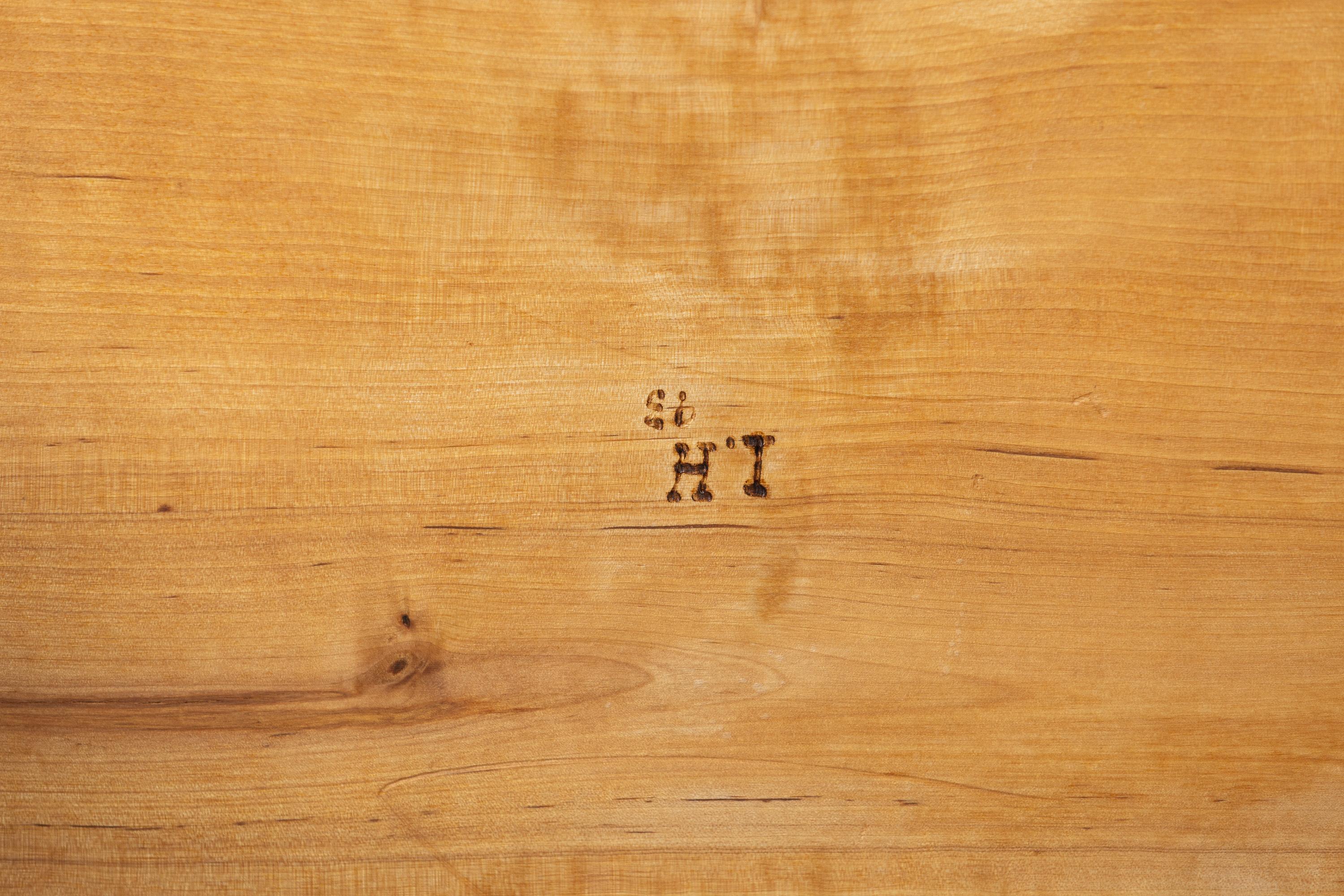Pine Scandinavian Modern stool of pine by Ingvar Hildingsson, signed. For Sale