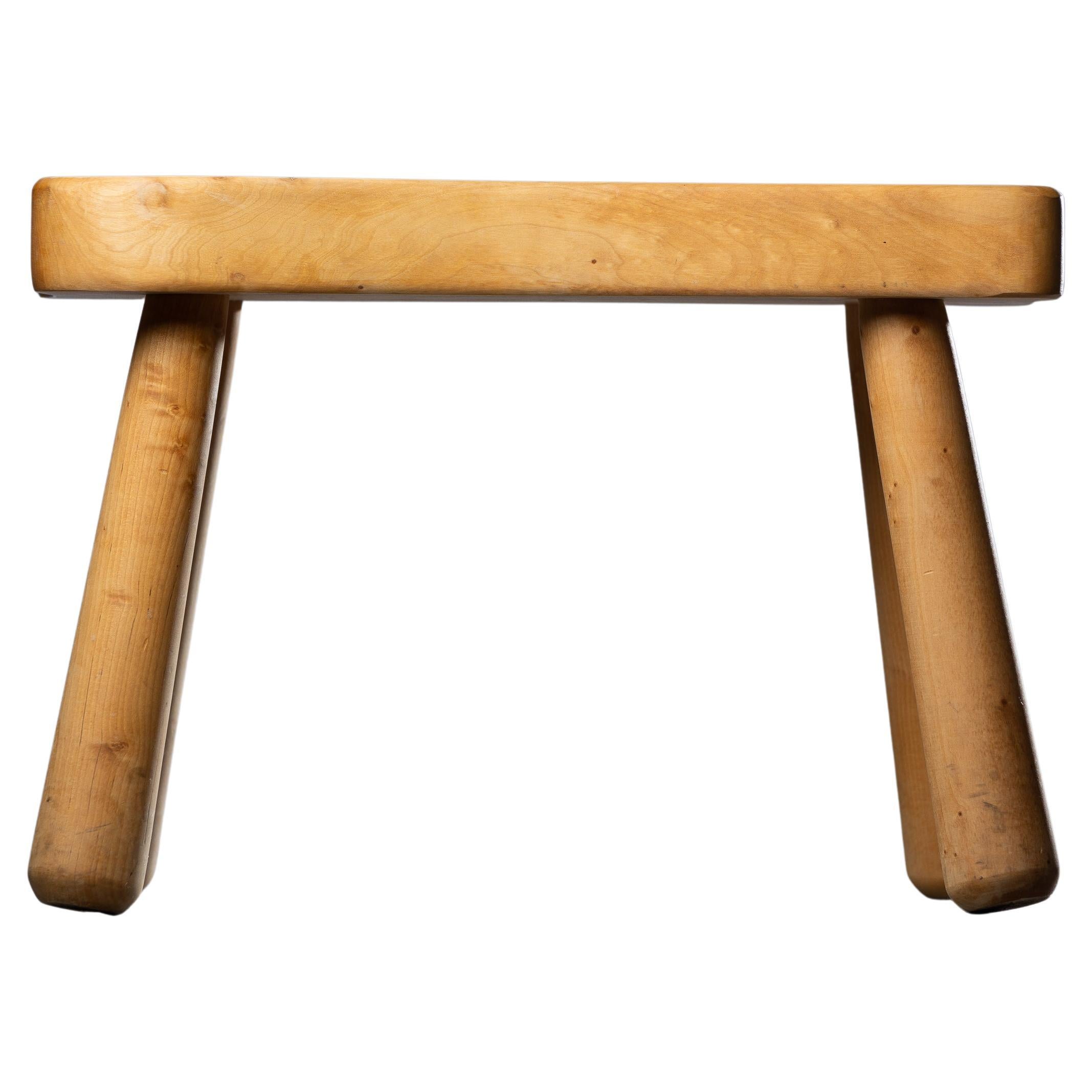 Scandinavian Modern stool of pine by Ingvar Hildingsson, signed. For Sale