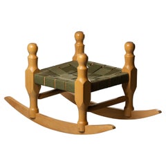 Scandinavian Modern stool on medar by Erik Höglund of beech