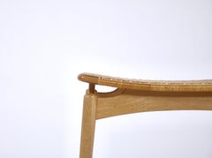 Stool in Oak and Cane by Ølholm Møbelfabrik, Denmark, 1950s, Scandinavian Modern