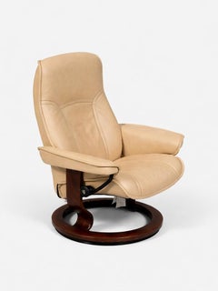 Moderner skandinavischer "Stressless" Sessel aus braunem Leder von Ekornes