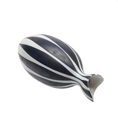 Scandinavian Modern Striped Vase by Mette Doller for Hoganas, 'Höganäs'