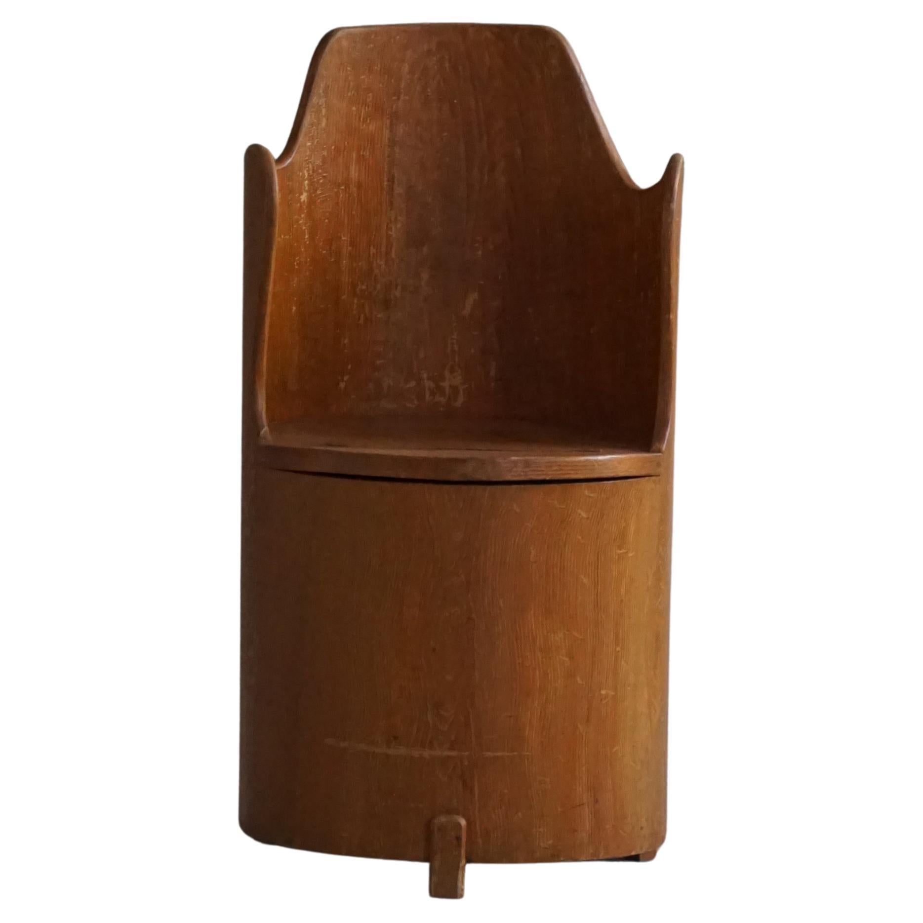 Moderna escandinava, Silla tocón / "Kubstol" de pino, mediados del siglo XX, años 50
