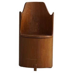 Scandinavian Modern, Stump Chair / “Kubstol” in Pine, Mid 20th Century, 1950s
