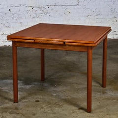 Scandinavian Modern Style Teak Square Extension Dining Table Made in Singapore