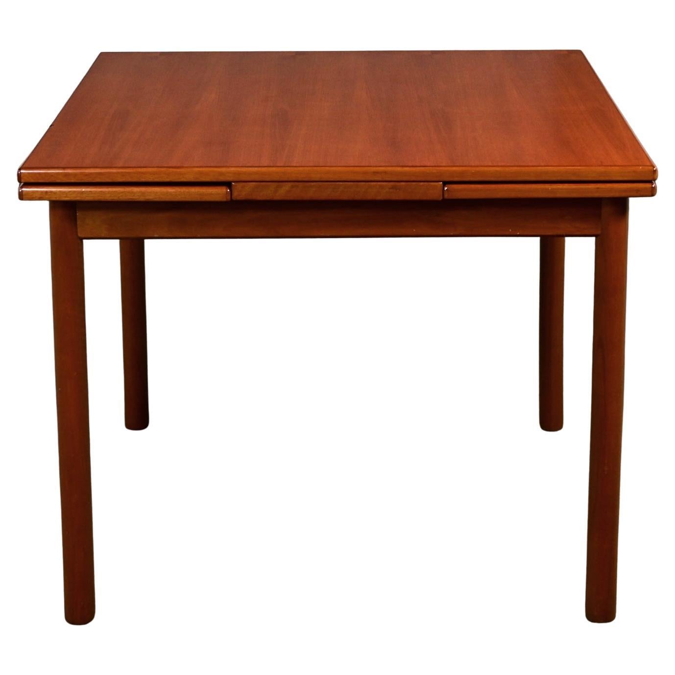 Scandinavian Modern Style Teak Square Extension Dining Table Made in Singapore For Sale