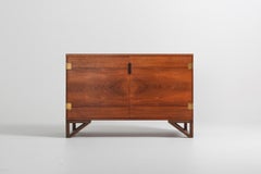 Scandinavian Modern Svend Langkilde Cabinet in Rosewood and Brass