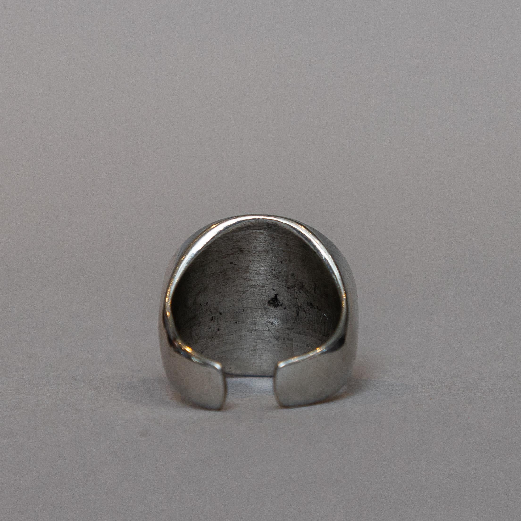 Scandinavian Modern Sverre Høvre Johanssen Polished Pewter Ring, Norway In Good Condition In Oslo, NO
