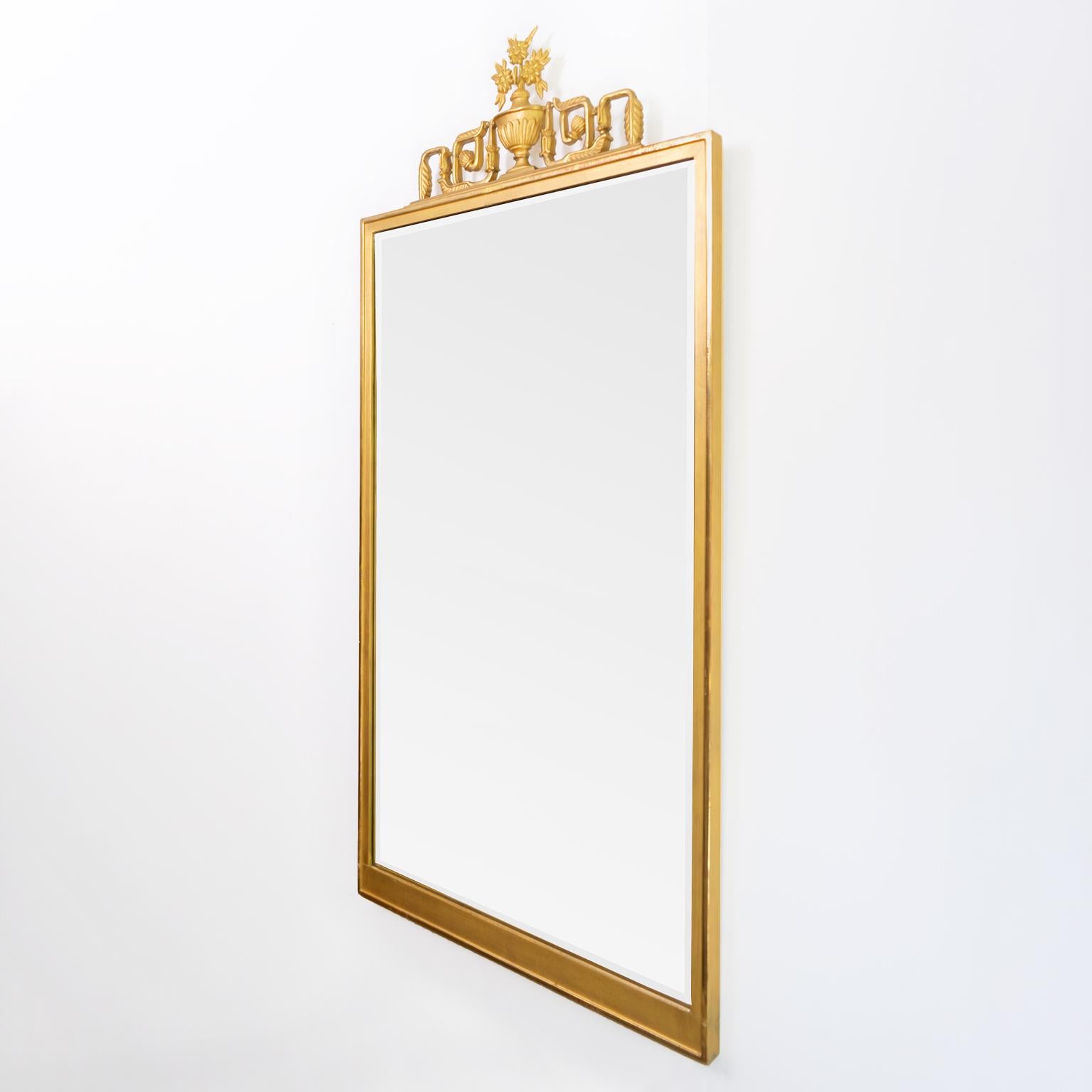 Scandinavian Modern, Swedish Grace, Art Deco Giltwood Mirror In Good Condition In New York, NY