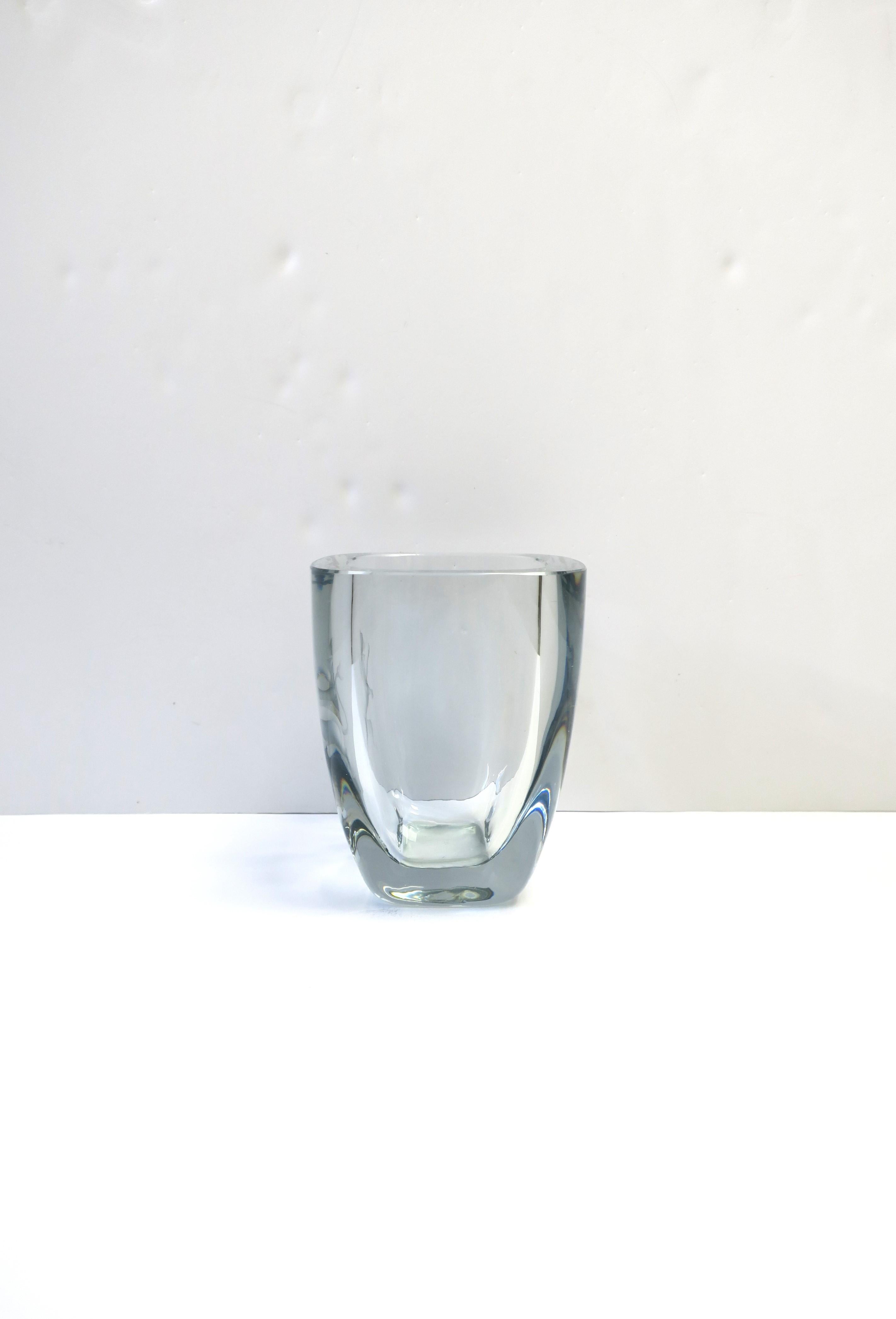 20th Century Scandinavian Modern Swedish Modern Crystal Strombergshytt Glass Vase with Lion  For Sale