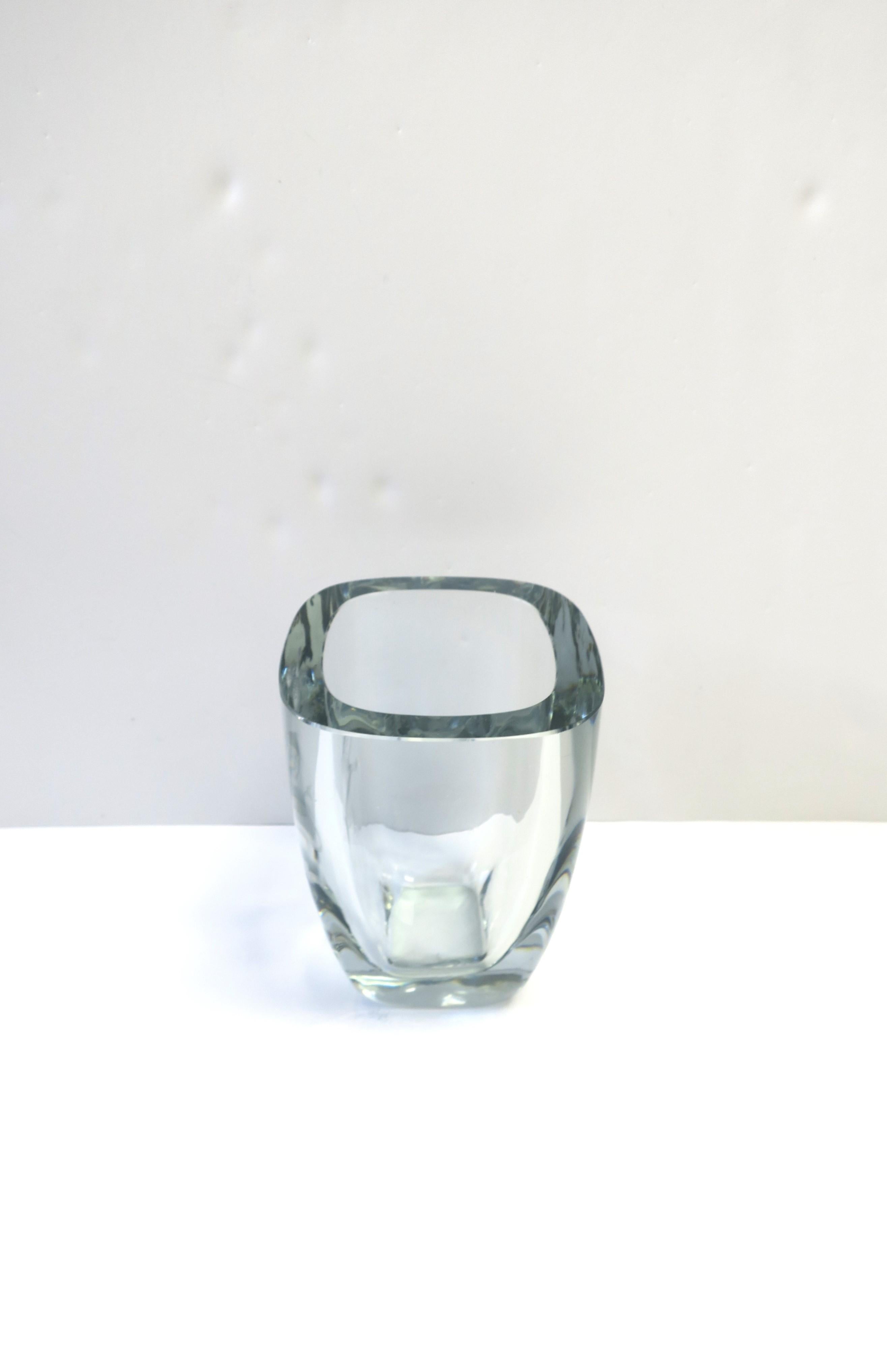 Scandinavian Modern Swedish Modern Crystal Strombergshytt Glass Vase with Lion  For Sale 1