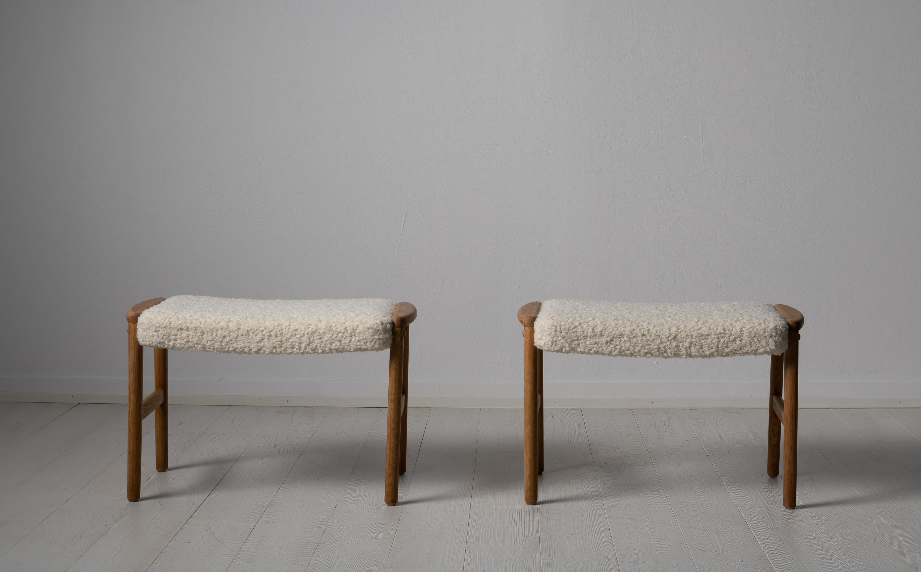 Scandinavian Modern Swedish Oak Footstools For Sale 3