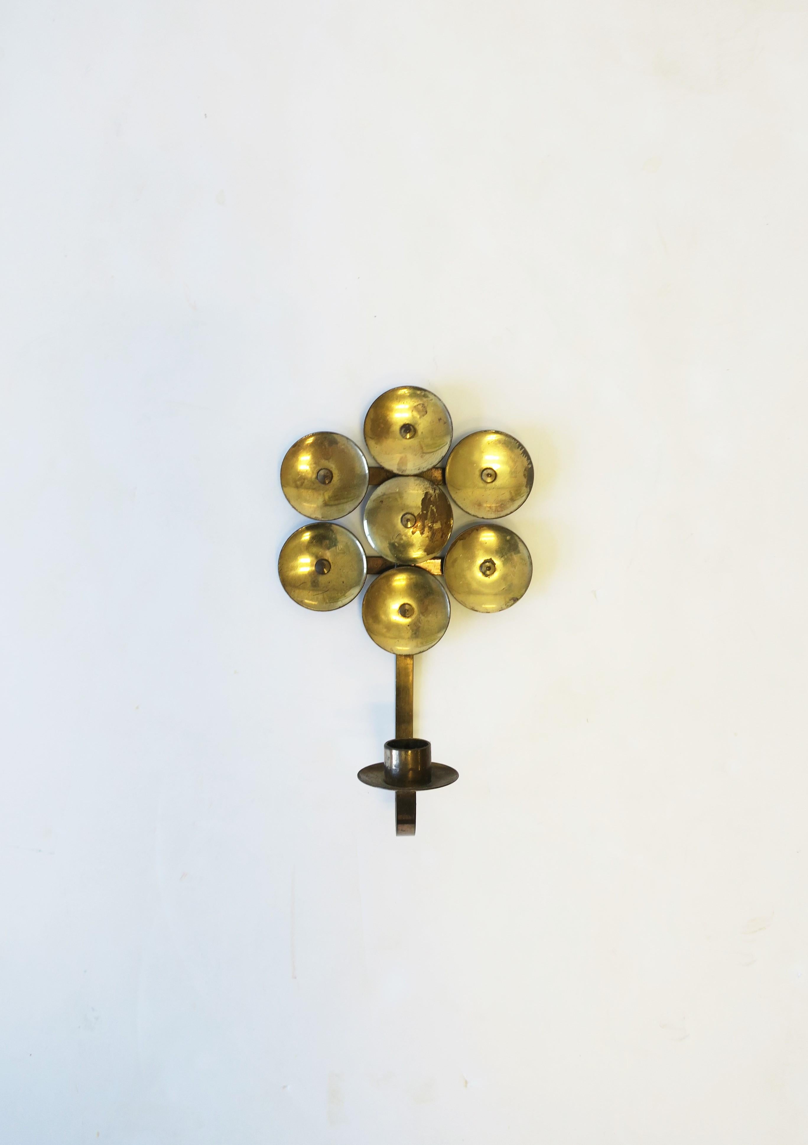 Scandinavian Modern Swedish Brass Wall Candle Sconce, ca. 1960s Sweden In Good Condition In New York, NY