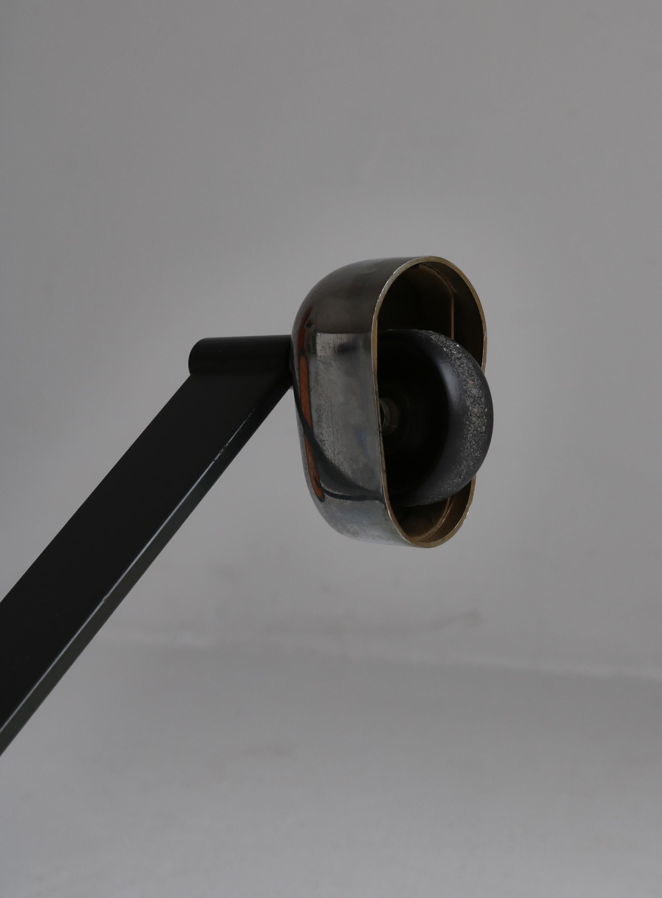 Scandinavian Modern Swivel Working Stool in Steel & Leather by KEVI, Denmark For Sale 5