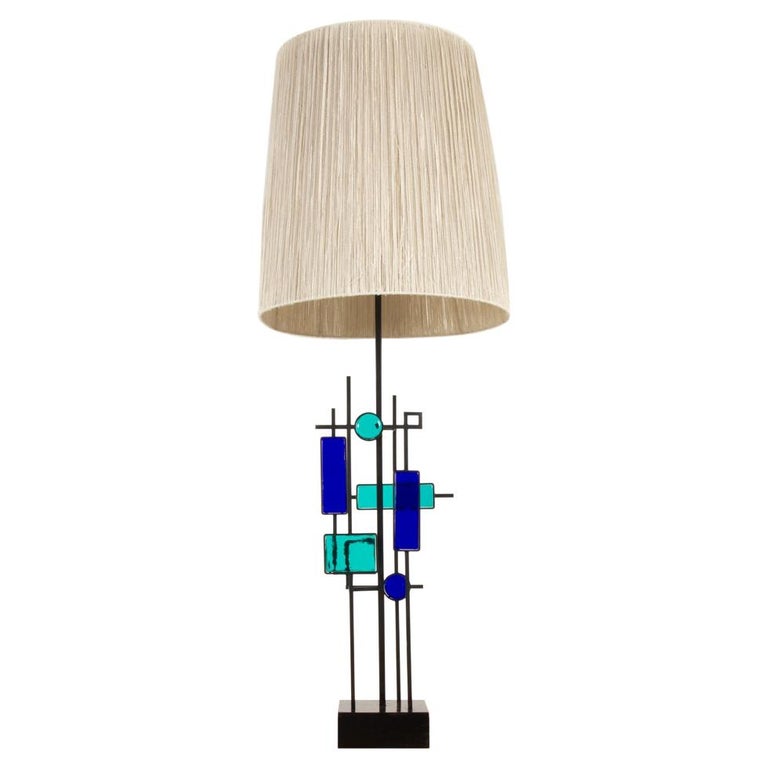 Svend Aage Holm Sørensen Table Lamp, Metal and Glass, Danish Modern Design,  1960s For Sale at 1stDibs
