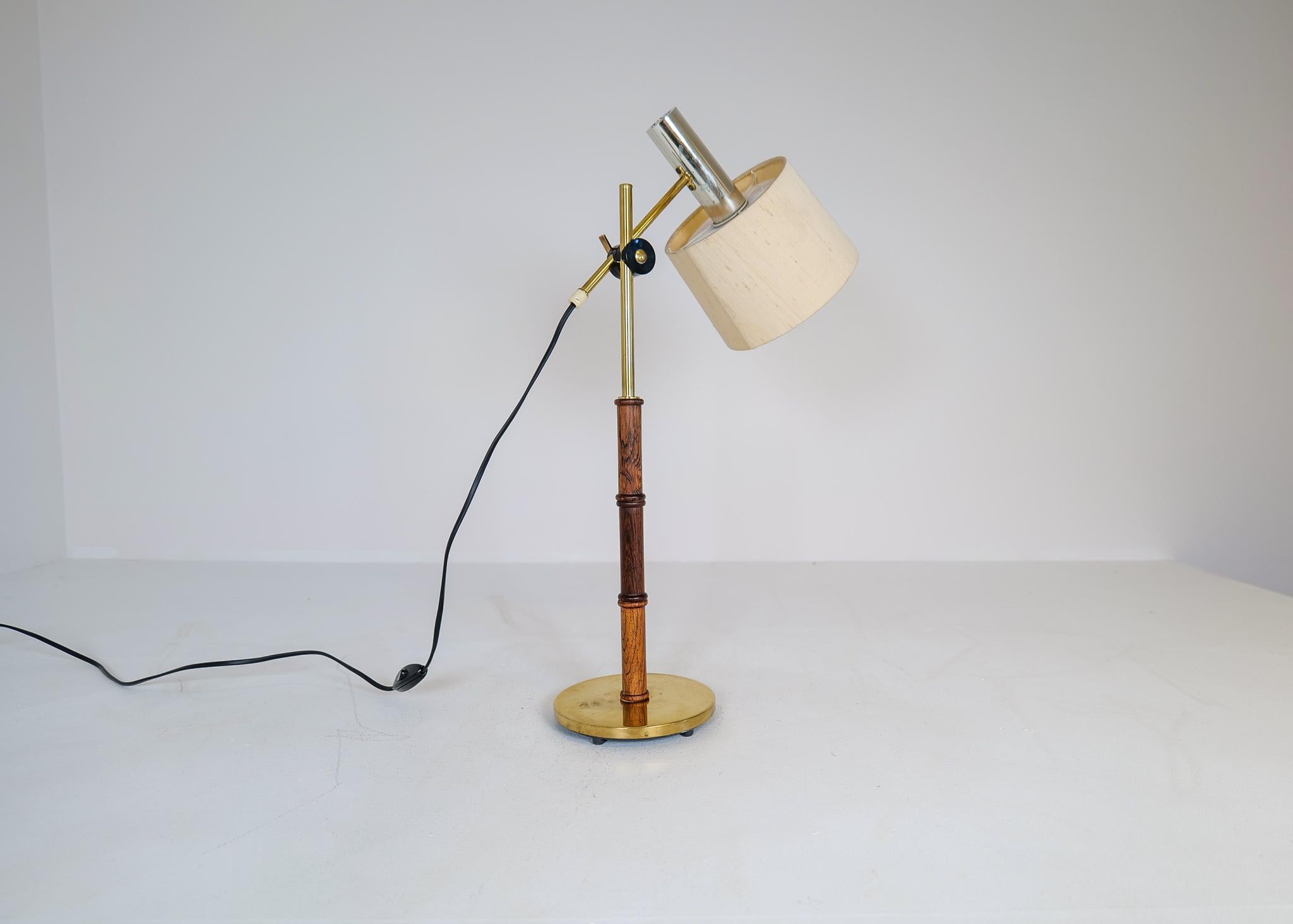 Brass Scandinavian Modern Table Lamp Falkenbergs Belysning Sweden, 1960s For Sale