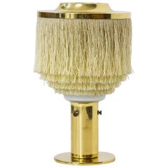 Scandinavian Modern Table Lamp, Fringes, Brass and Glass by Hans Agne Jakobsson