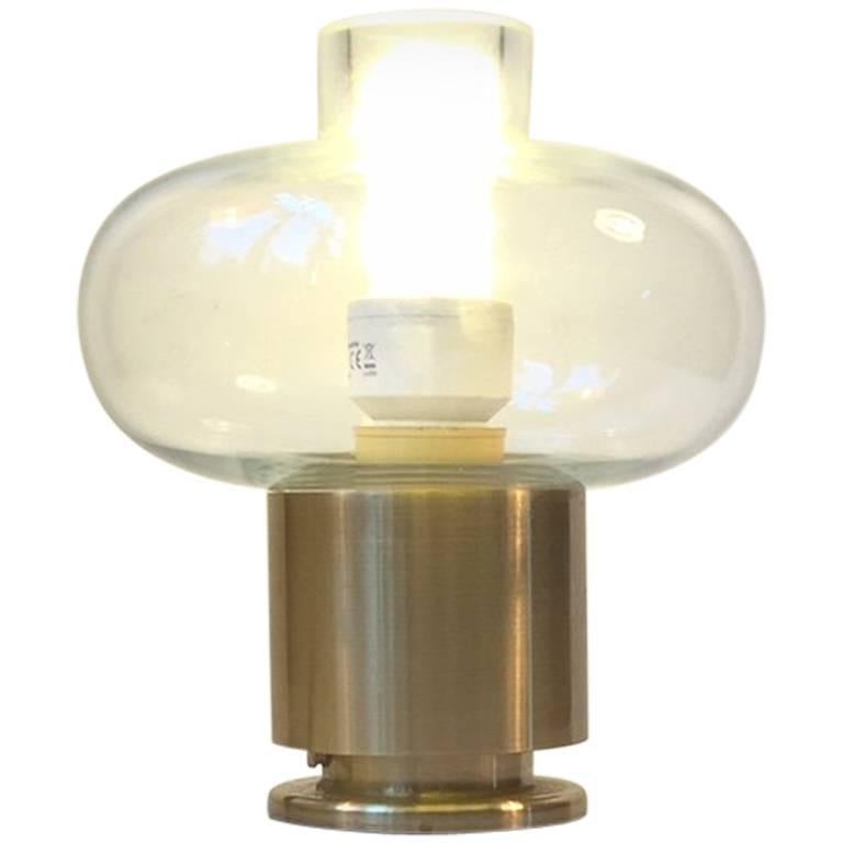 Scandinavian Modern Table Lamp in Brass and Glass from Fog & Mørup, 1970s