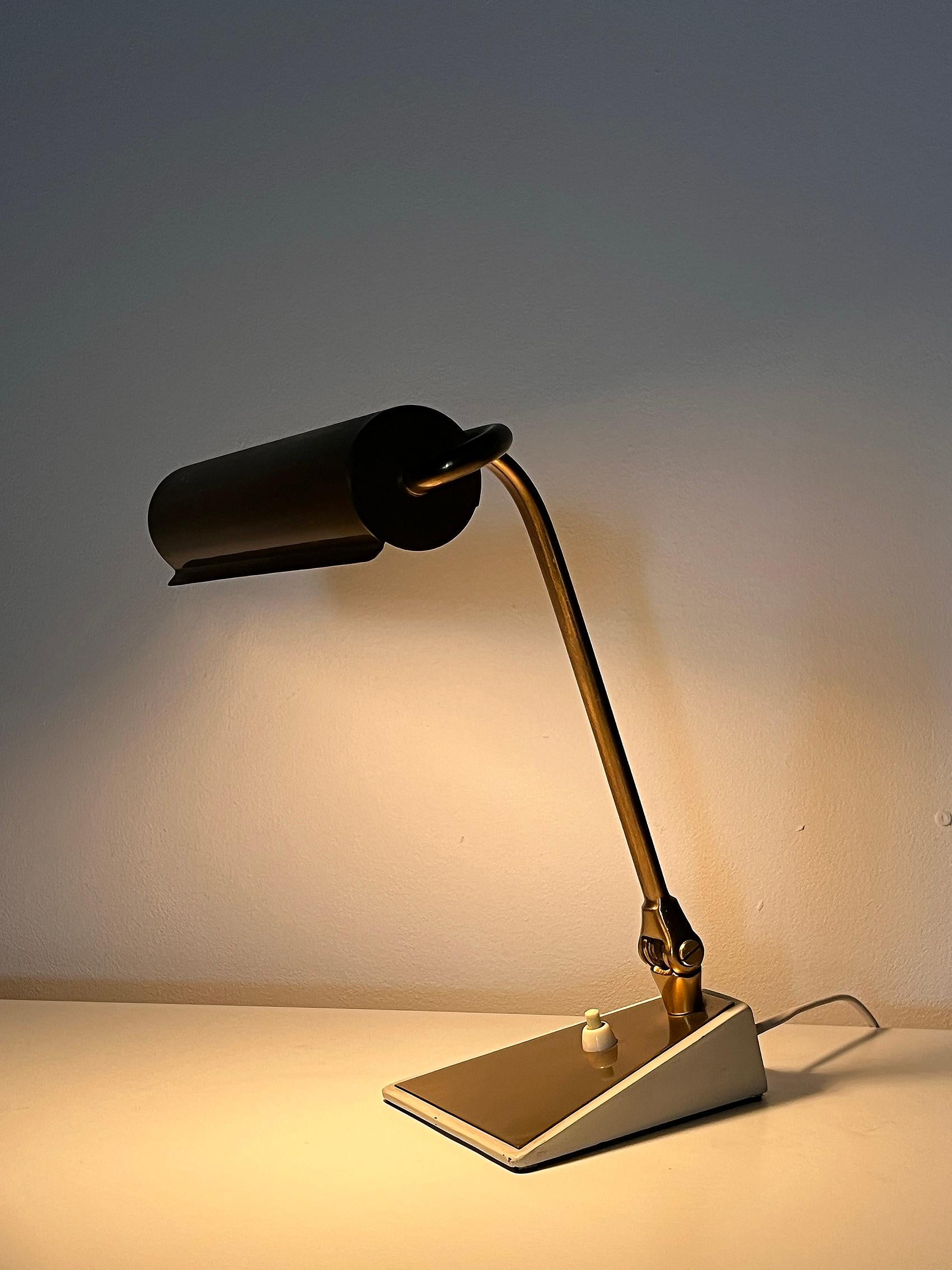 Swedish Scandinavian Modern Table Lamp in Brass by Boréns ca 1950-1960's For Sale