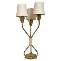 Lámpara de mesa moderna escandinava de latón, Edvard Hagman, EHAB ca 1940-50's