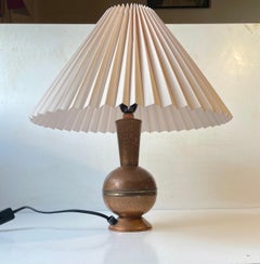 Scandinavian Modern Table Lamp in Patinated Textured Copper, 1950s