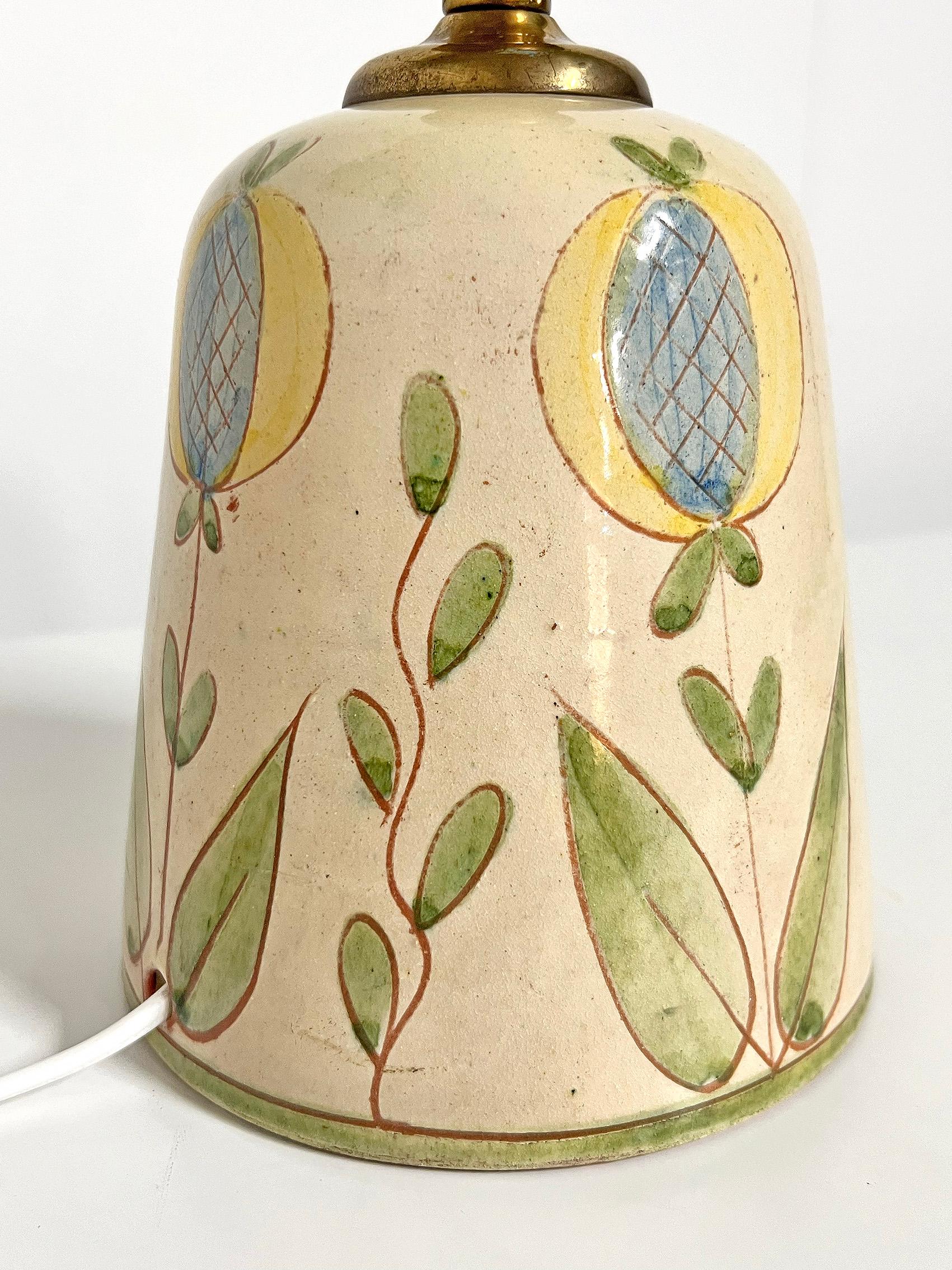 Ceramic Scandinavian Modern Table Lamp, Olof Larsson, Laholm 1950's For Sale