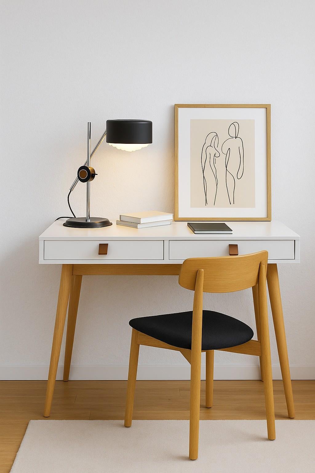 Una fantastica lampada da tavolo o da ufficio degli anni '70 dal design scandinavo ed elegante, realizzata da Anders Pehrson per Atelje Lyktan, Svezia. Questa lampada ha una forma molto semplice, alta e sottile, che la rende molto elegante e
