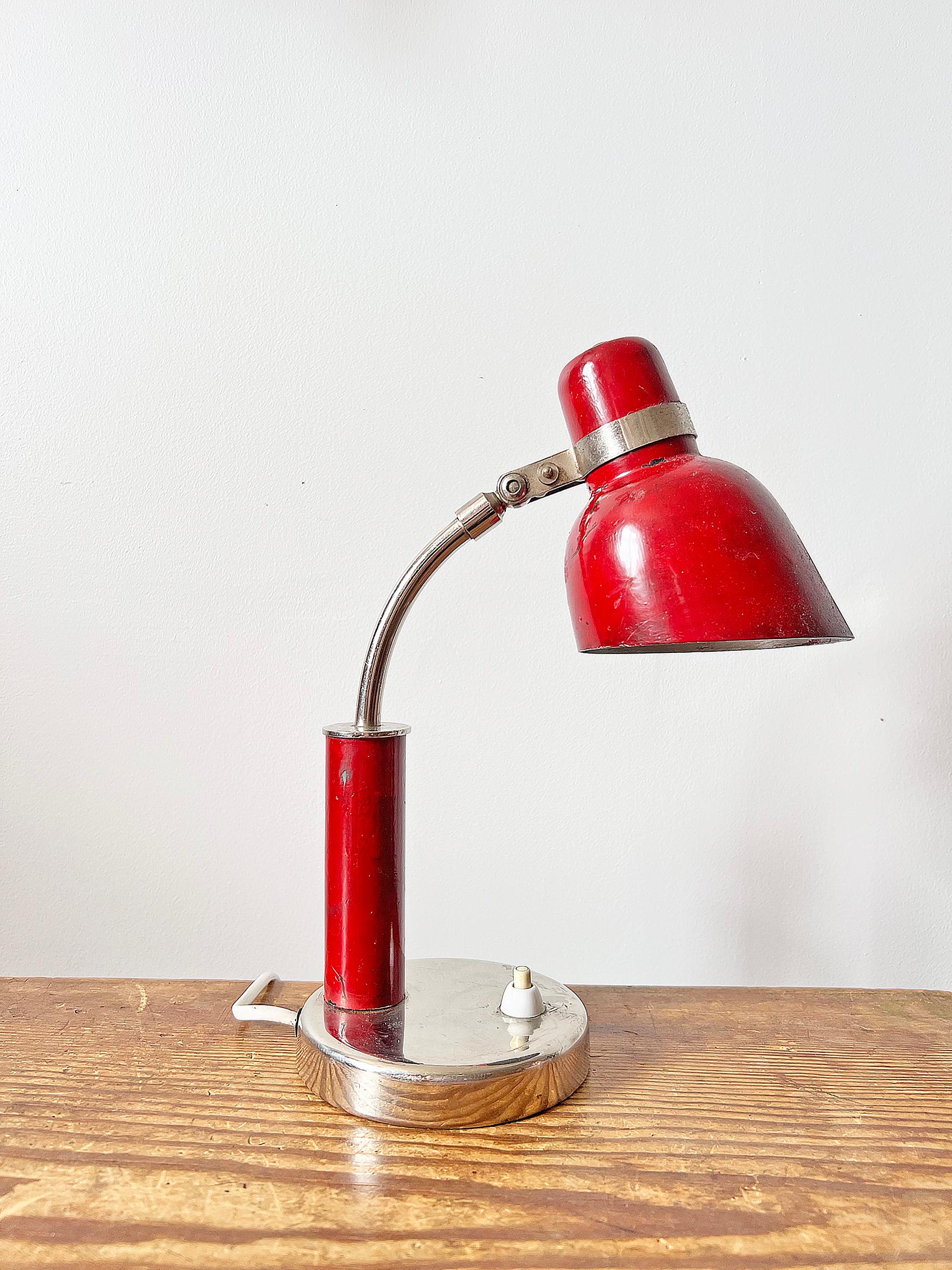 Metal Scandinavian Modern Table Lamp, Sweden, ca 1930-1940's For Sale