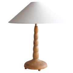 Lampada da tavolo The Modern Scandinavian, legno di betulla naturale tornito, Svezia anni '40