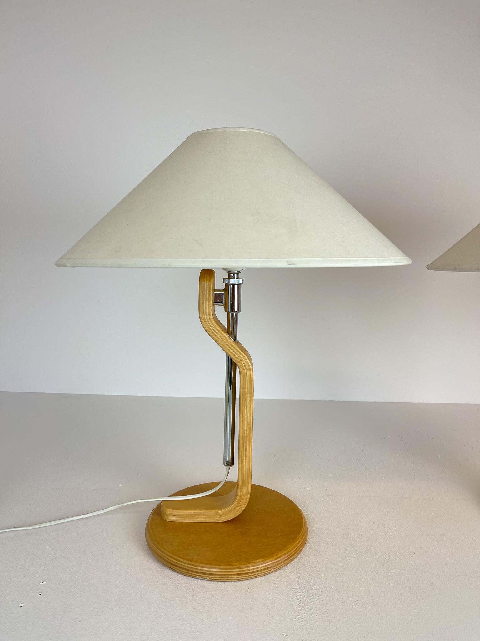 Chrome Scandinavian Modern Table Lamps 