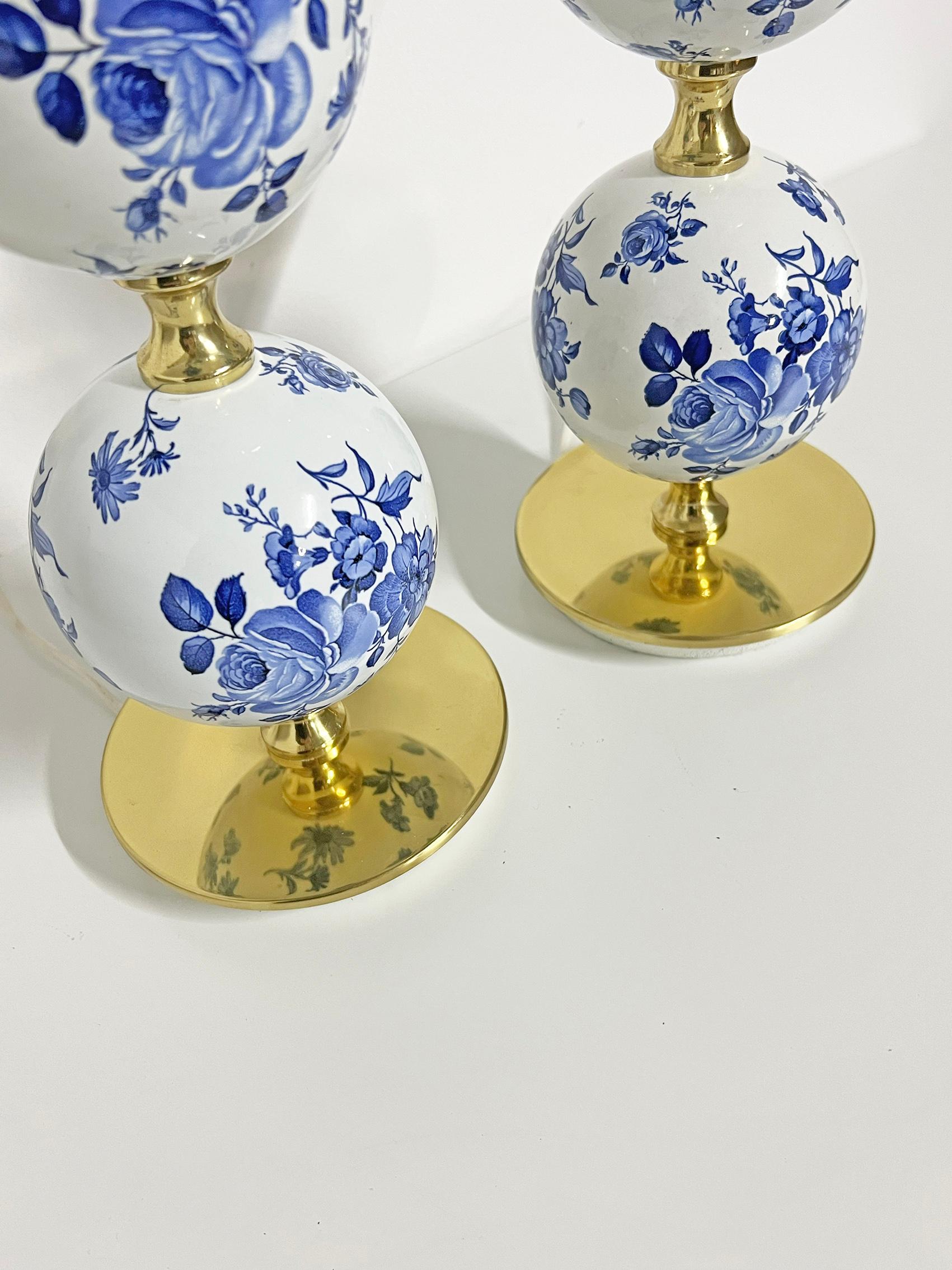 Scandinavian Modern Table Lamps with Floral Pattern, Tranås Stilarmatur ca 1960s For Sale 3